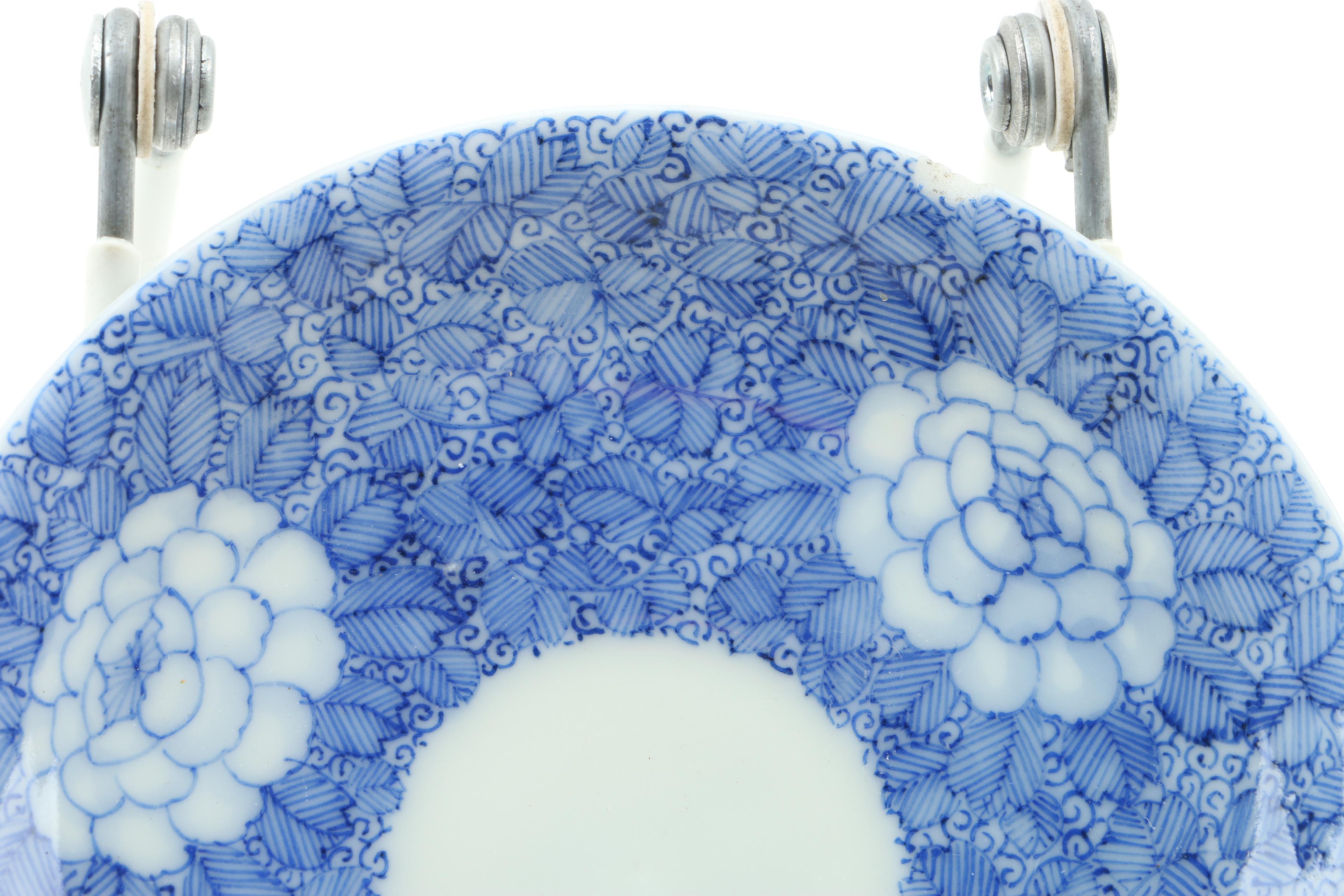 Antique Japanese Meiji Period Hand-Painted Seto Ware Porcelain Saucers