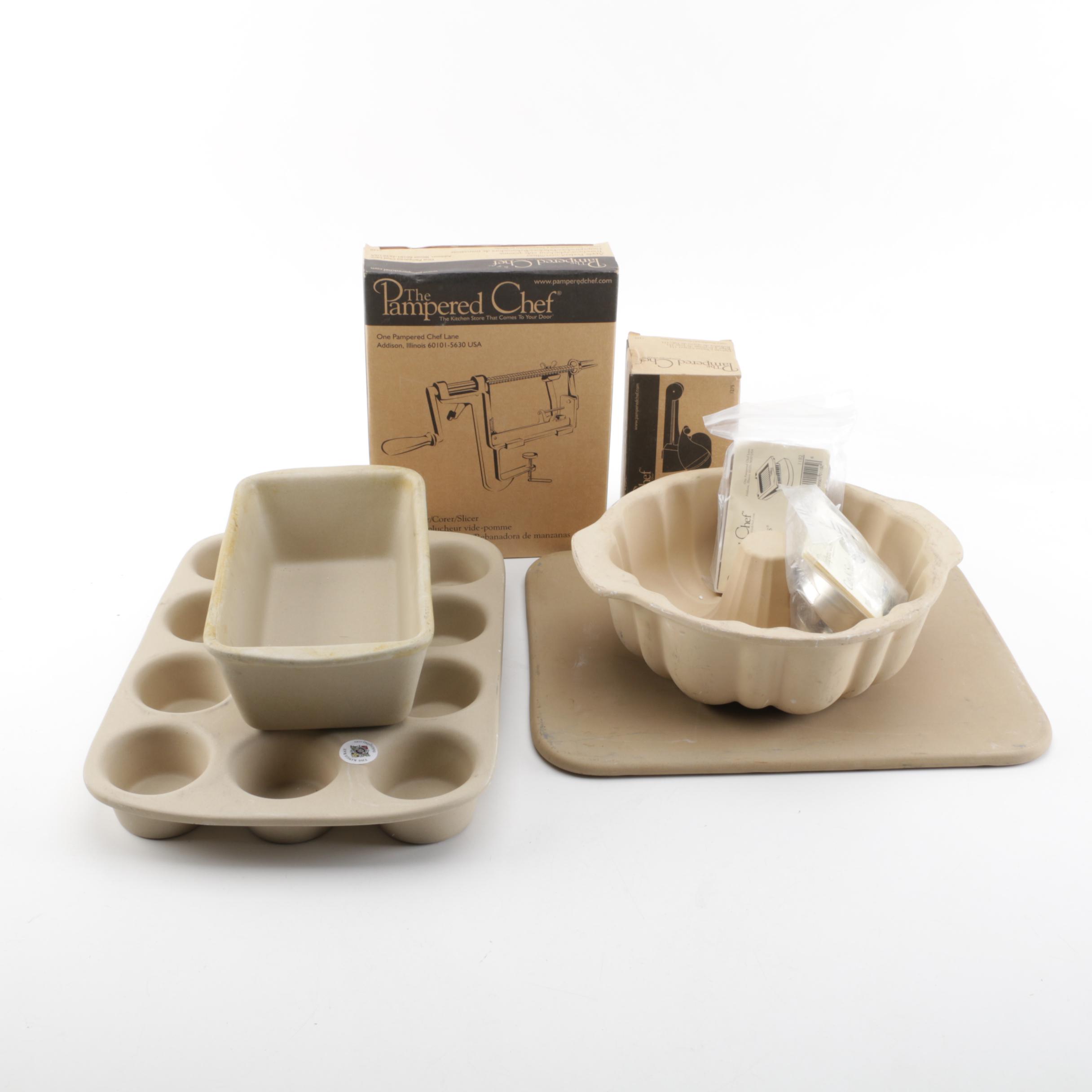 Pampered Chef Stoneware Baking Pans and Cooking Accessories