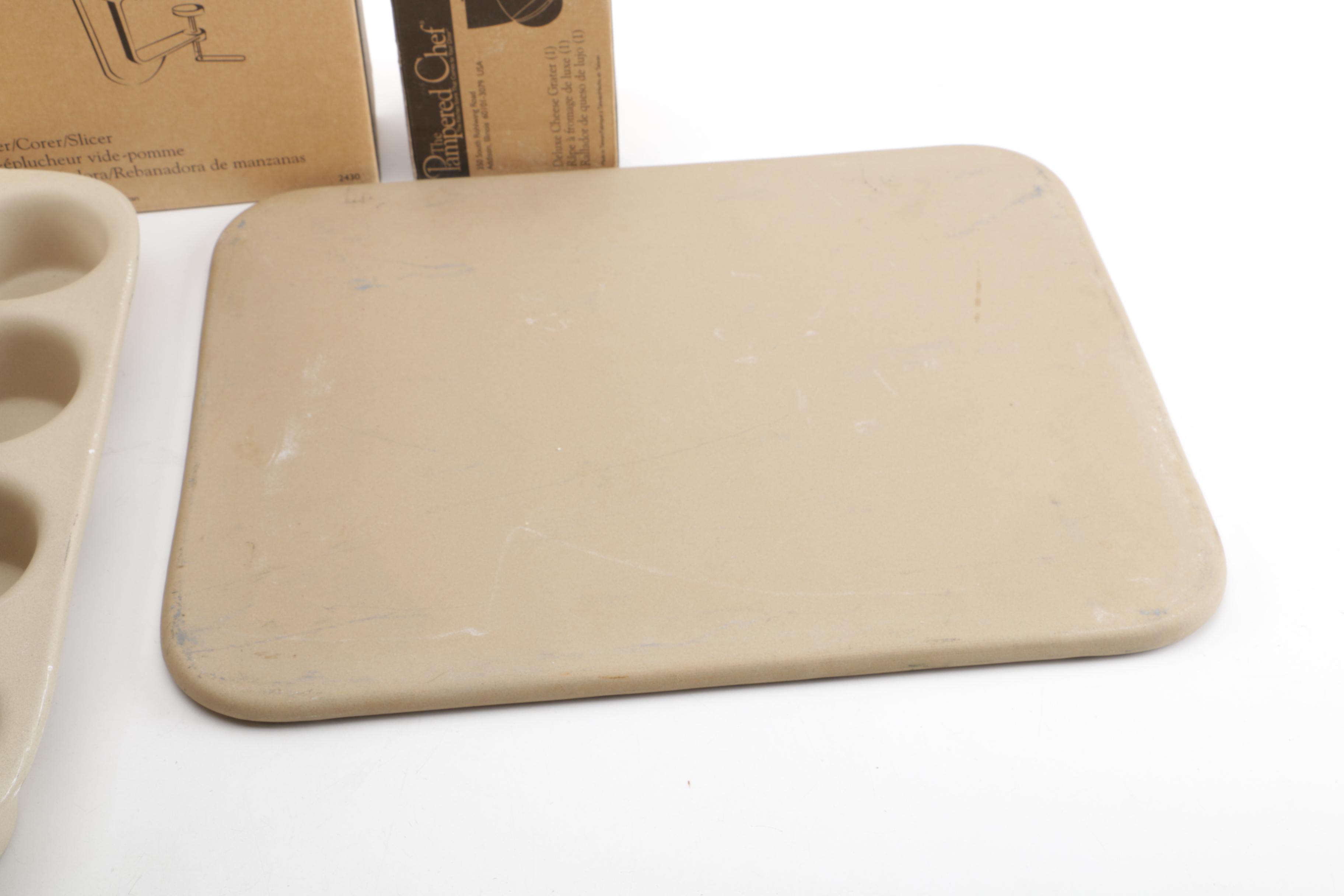 Pampered Chef Stoneware Baking Pans and Cooking Accessories