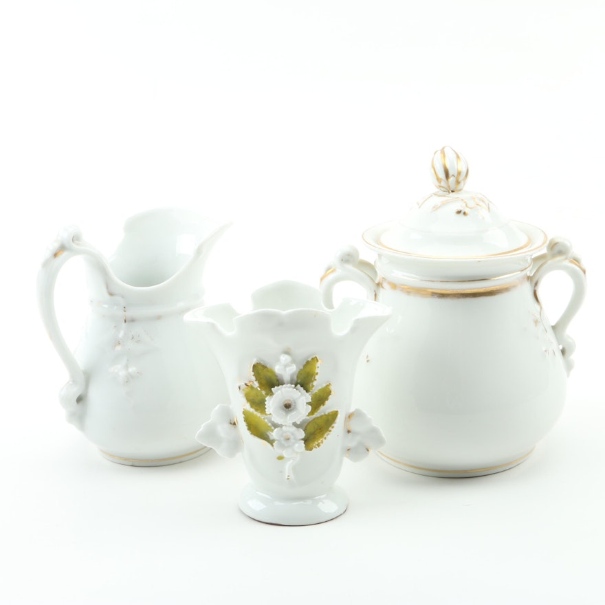 Antique Haviland Limoges Porcelain Creamer and Sugar Bowl
