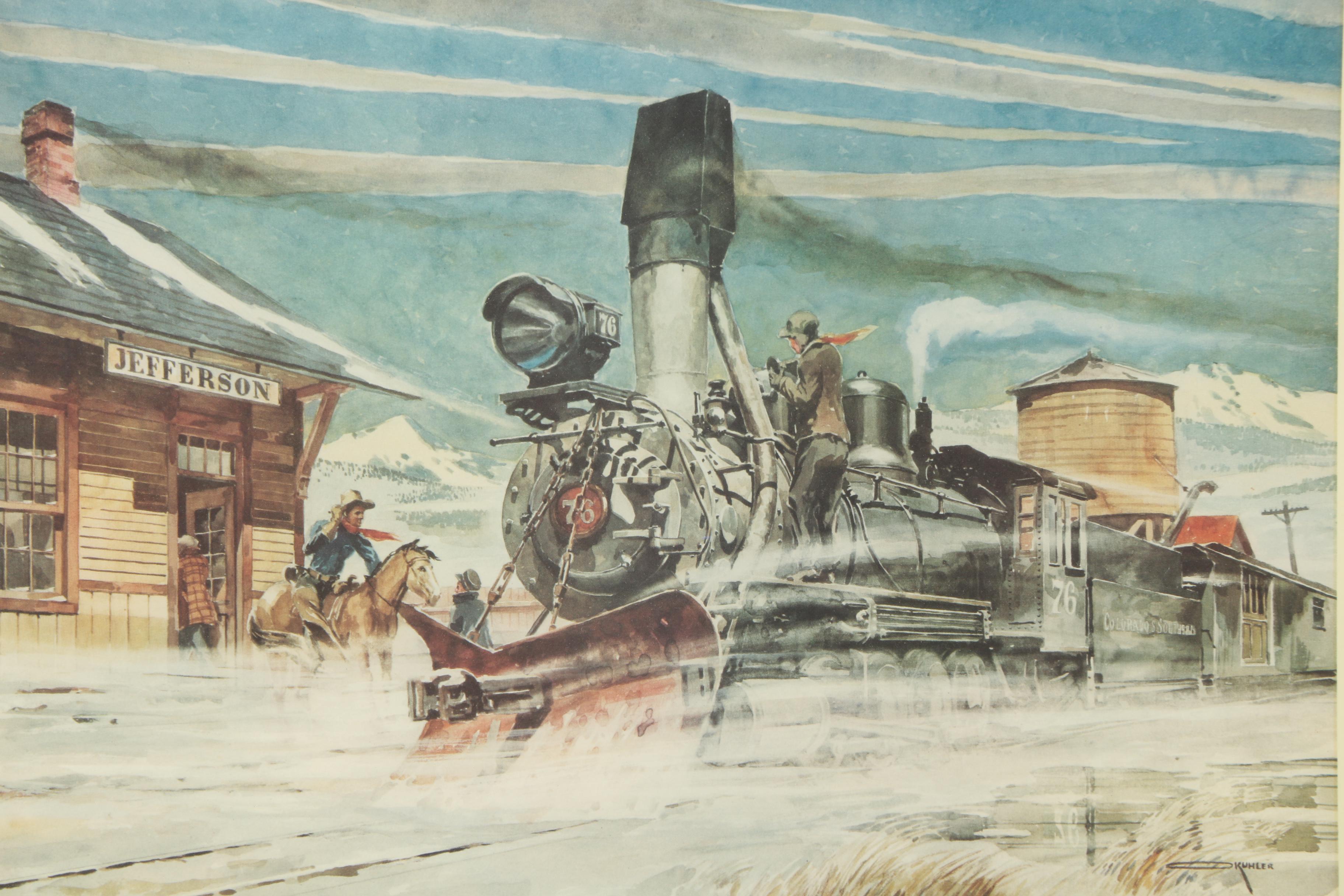 Otto Kuhler Offset Lithographs Featuring "Chowstop at Como"