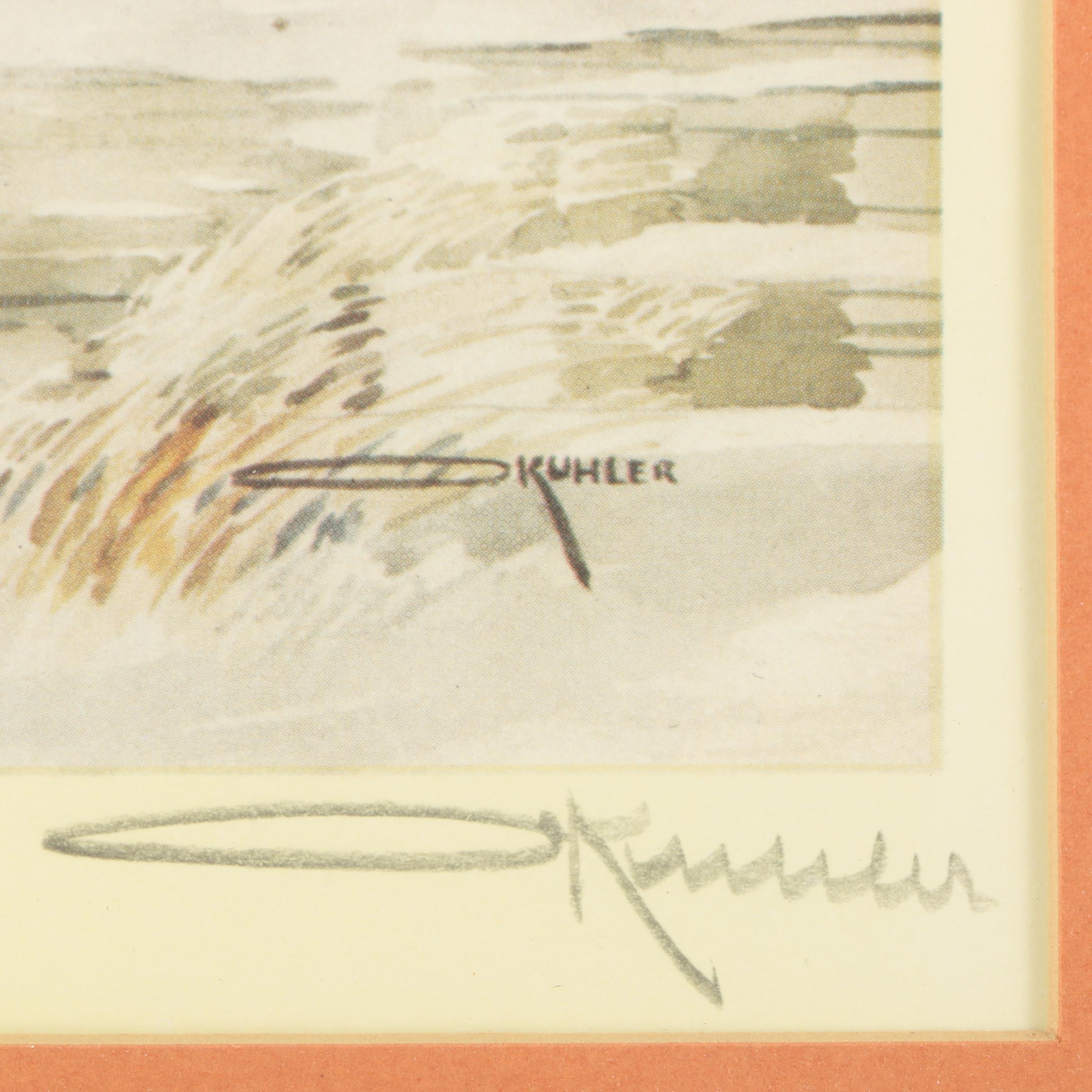 Otto Kuhler Offset Lithographs Featuring "Chowstop at Como"