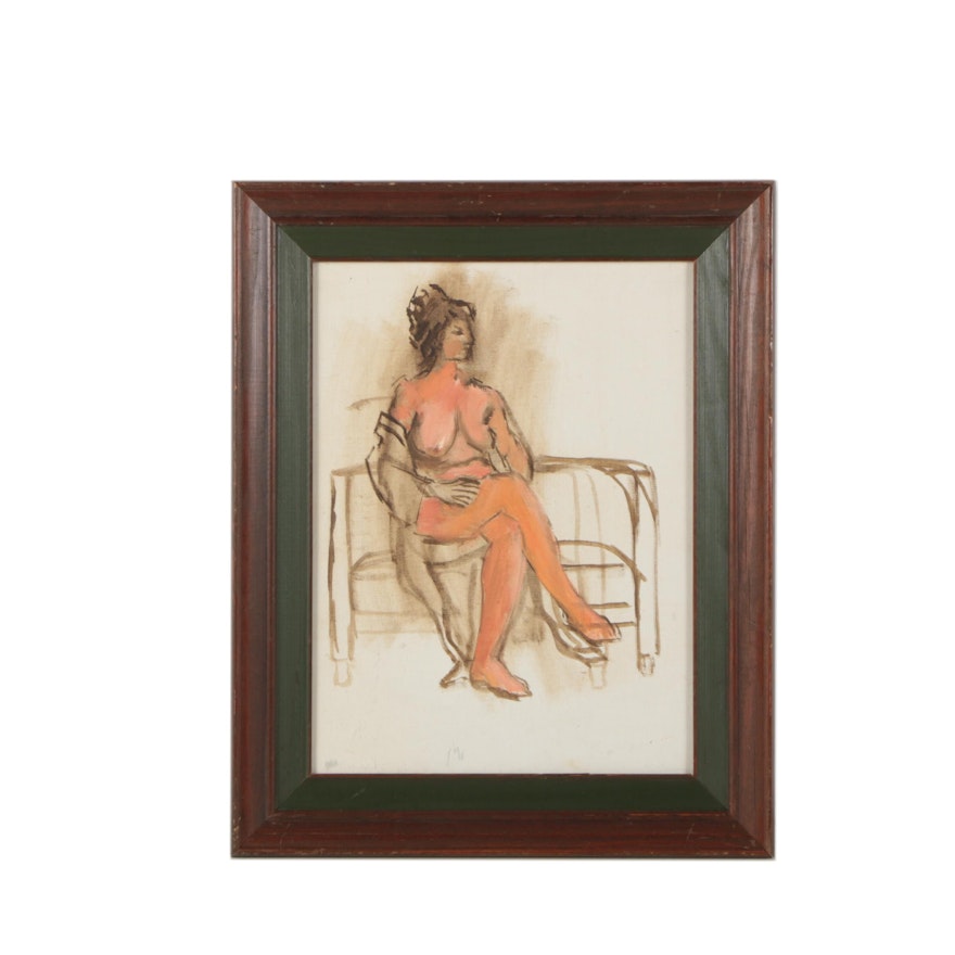 Oil Portrait Painting of a Nude Woman