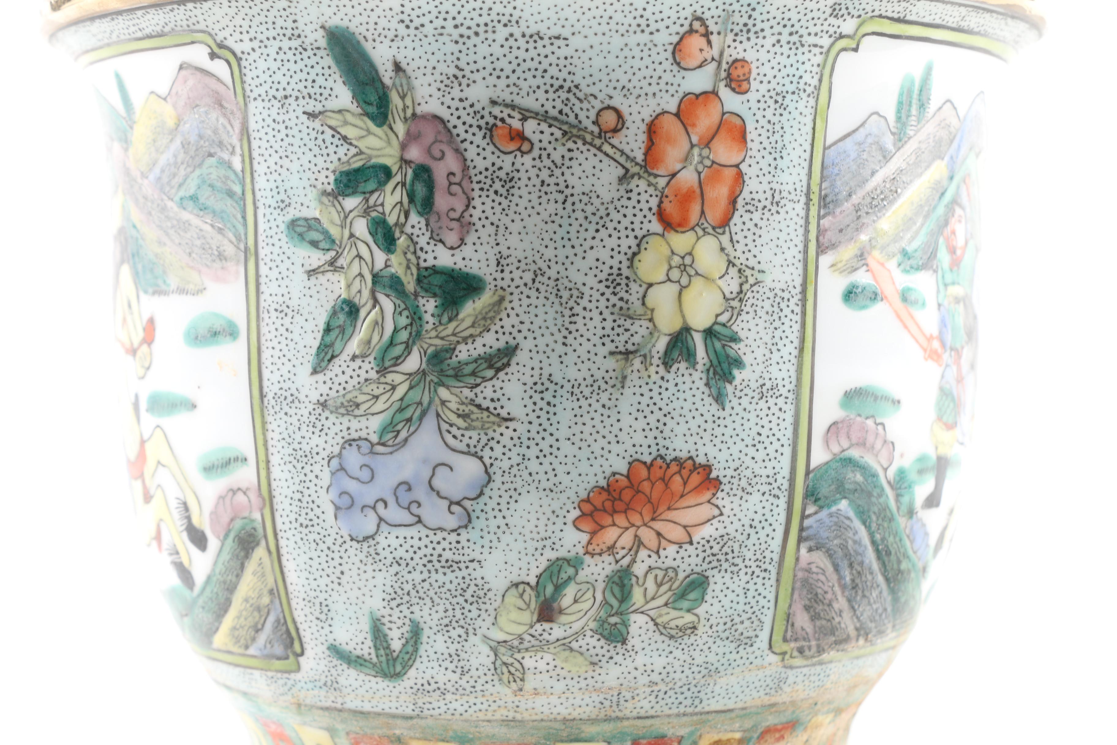 Chinese Porcelain Planters and Saucers