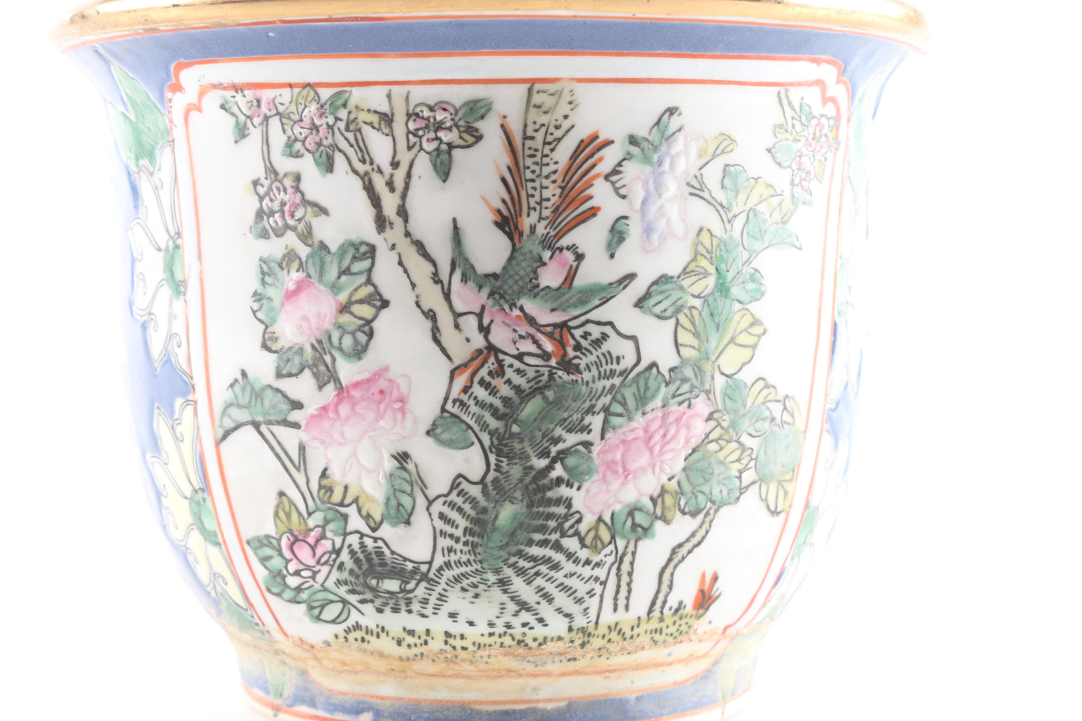 Chinese Porcelain Planters and Saucers