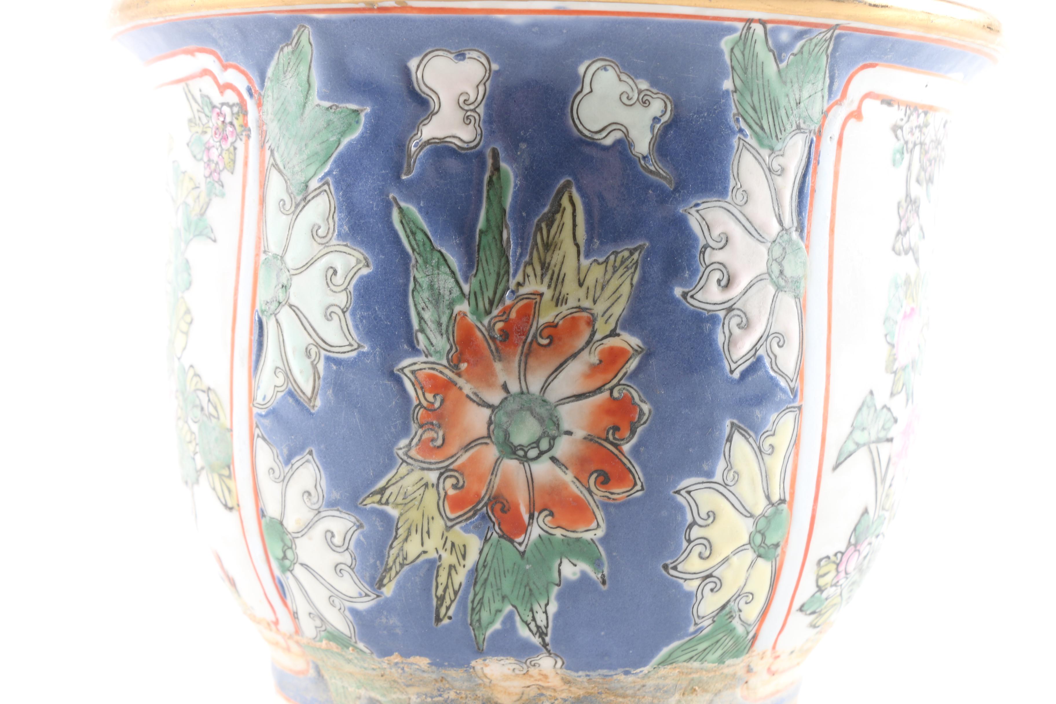 Chinese Porcelain Planters and Saucers