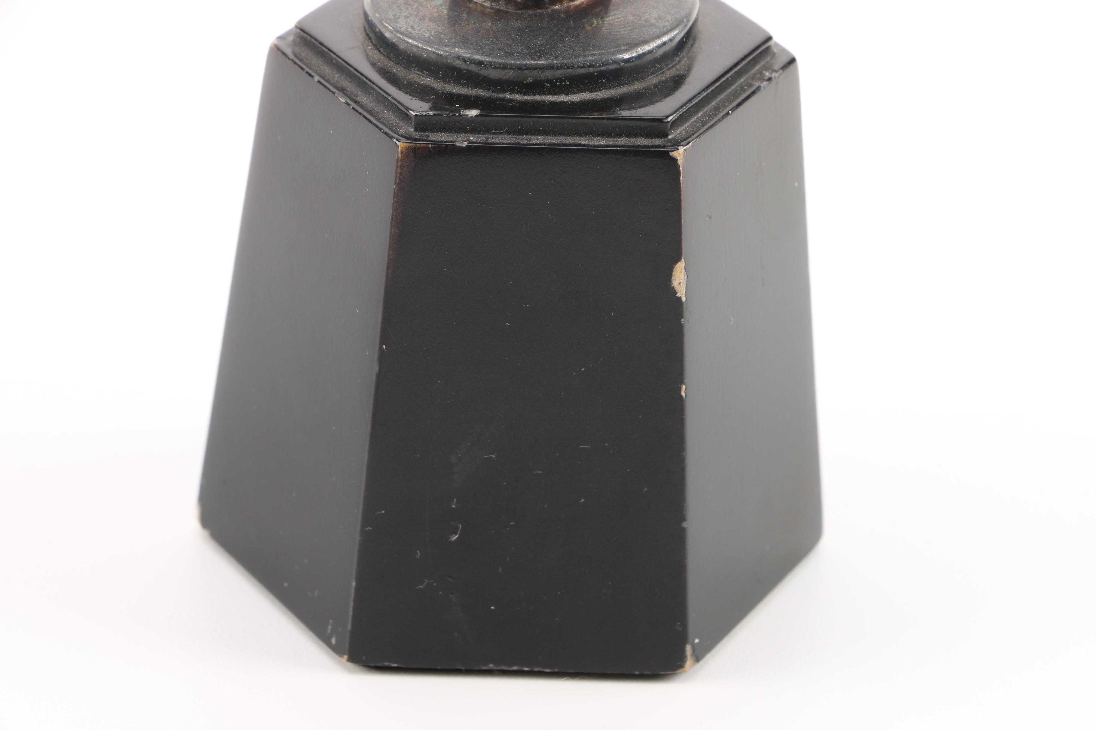 The Franklin Mint Bugatti Metal Elephant Figure on Wooden Stand