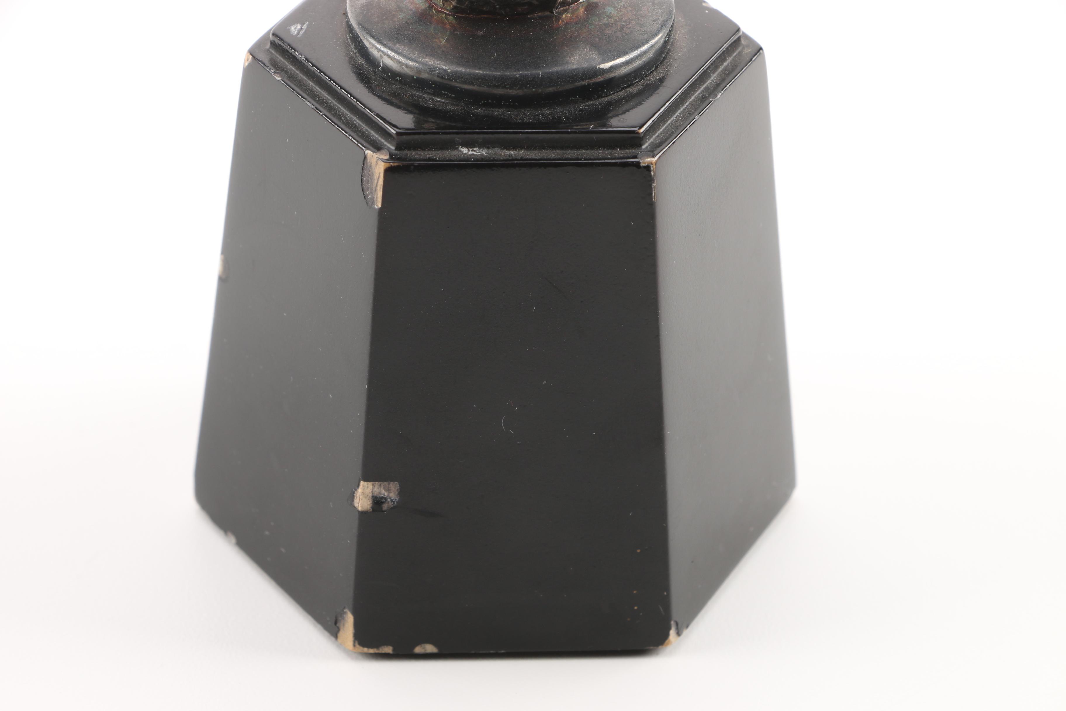 The Franklin Mint Bugatti Metal Elephant Figure on Wooden Stand