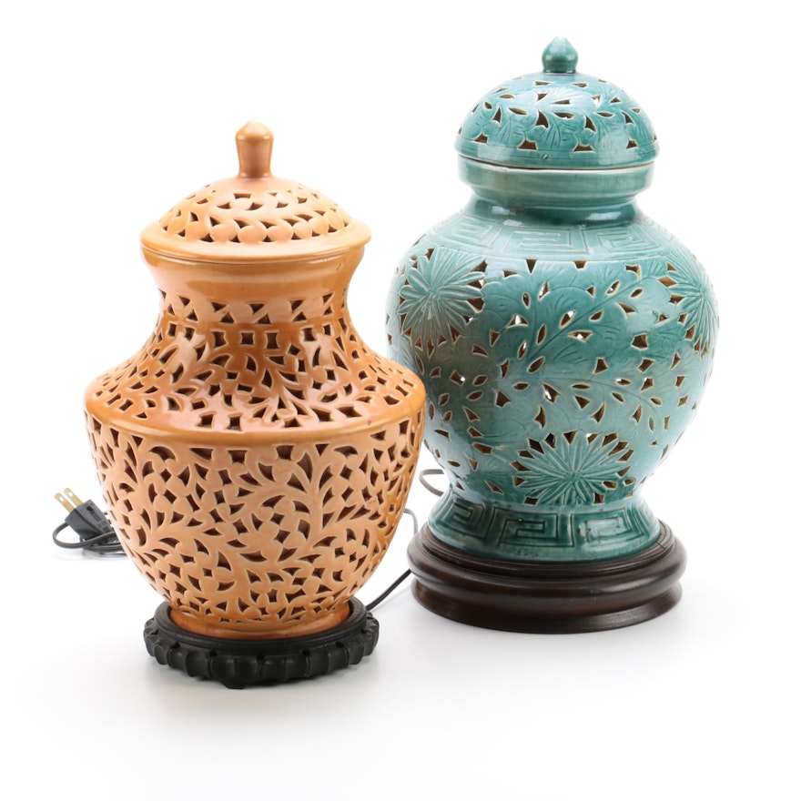Ceramic Ginger Jar Accent Lamps