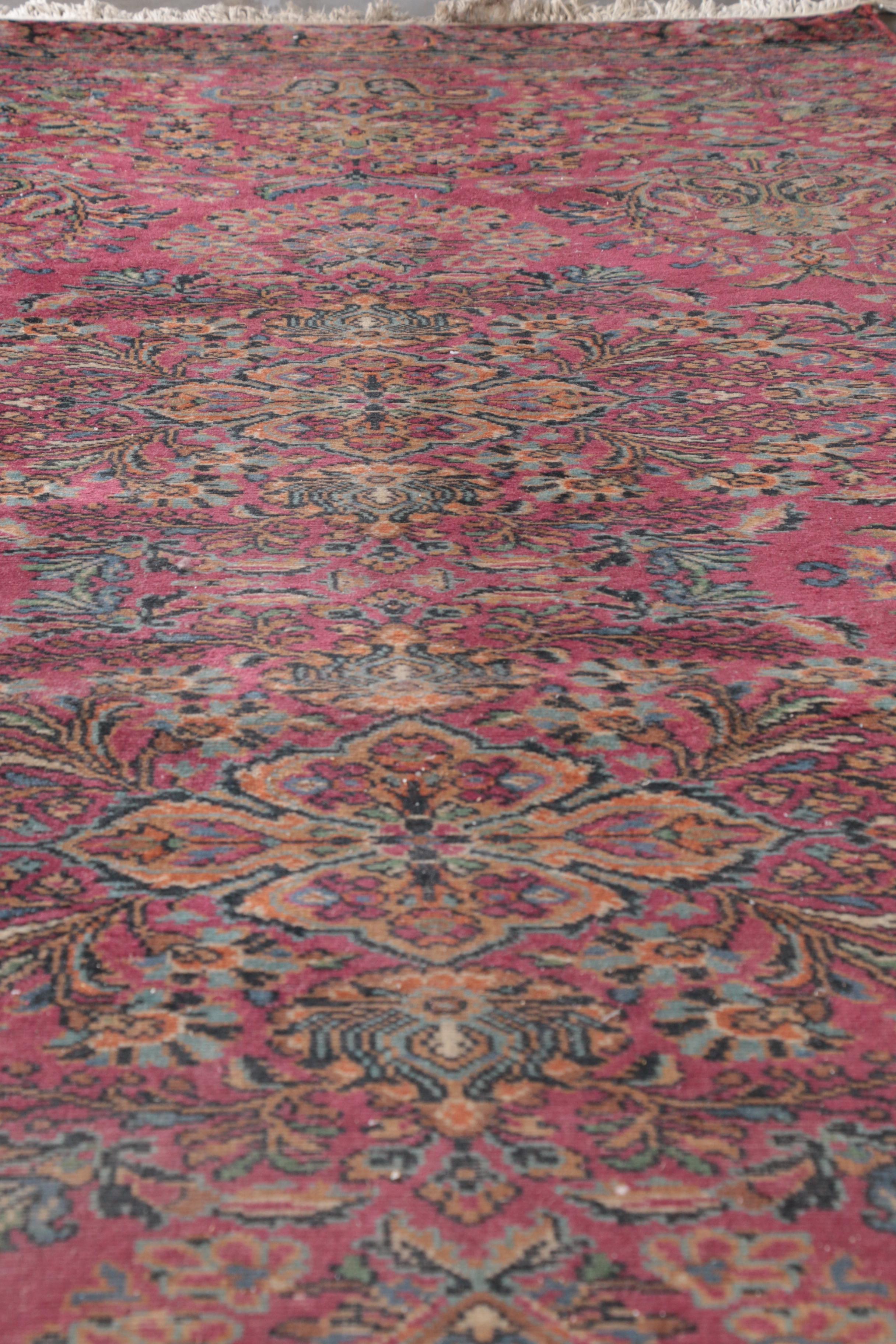 Vintage Power-Loomed Persian Mehriban-Style Wool Palace Runner