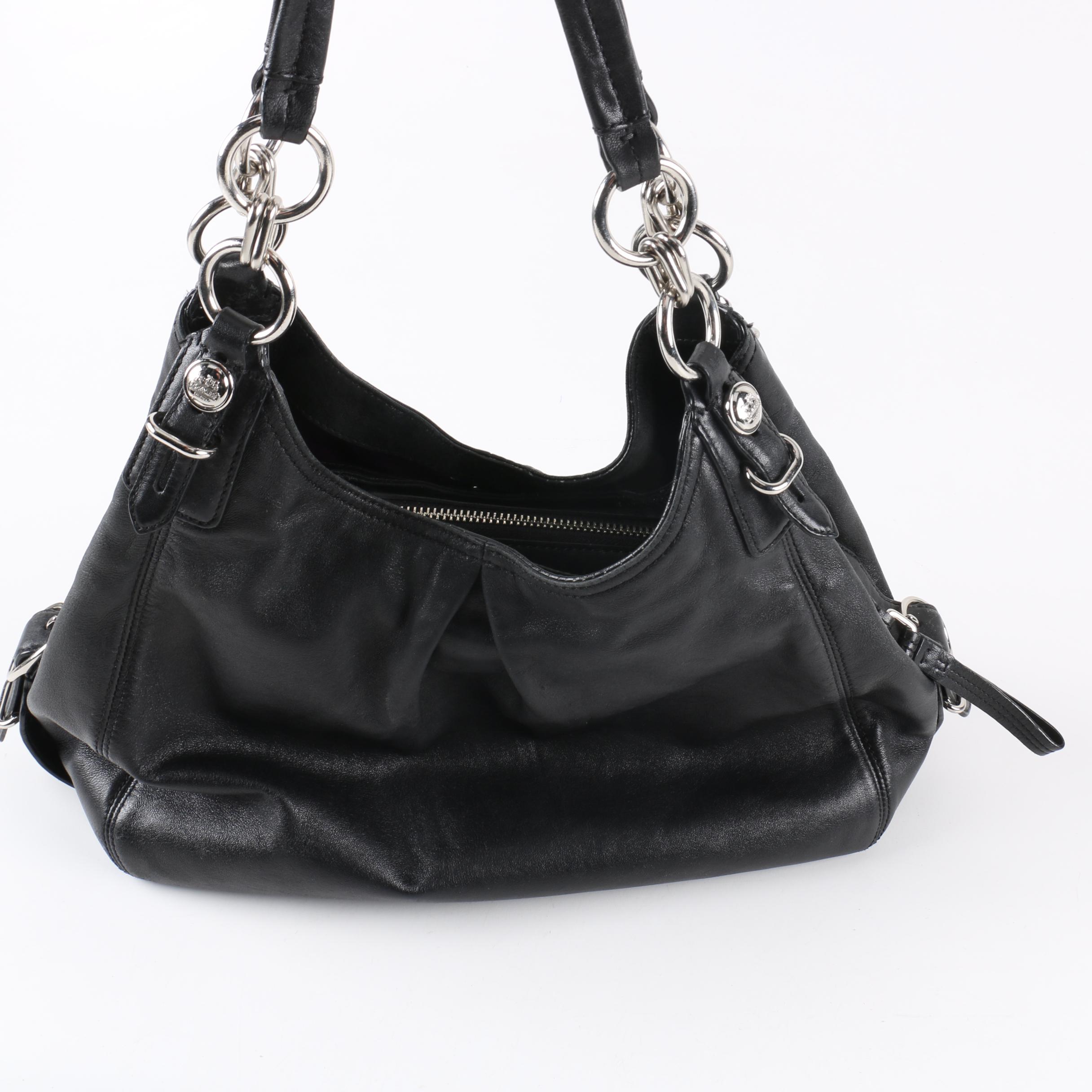 Coach Maggie Madison Mia Black Leather Handbag