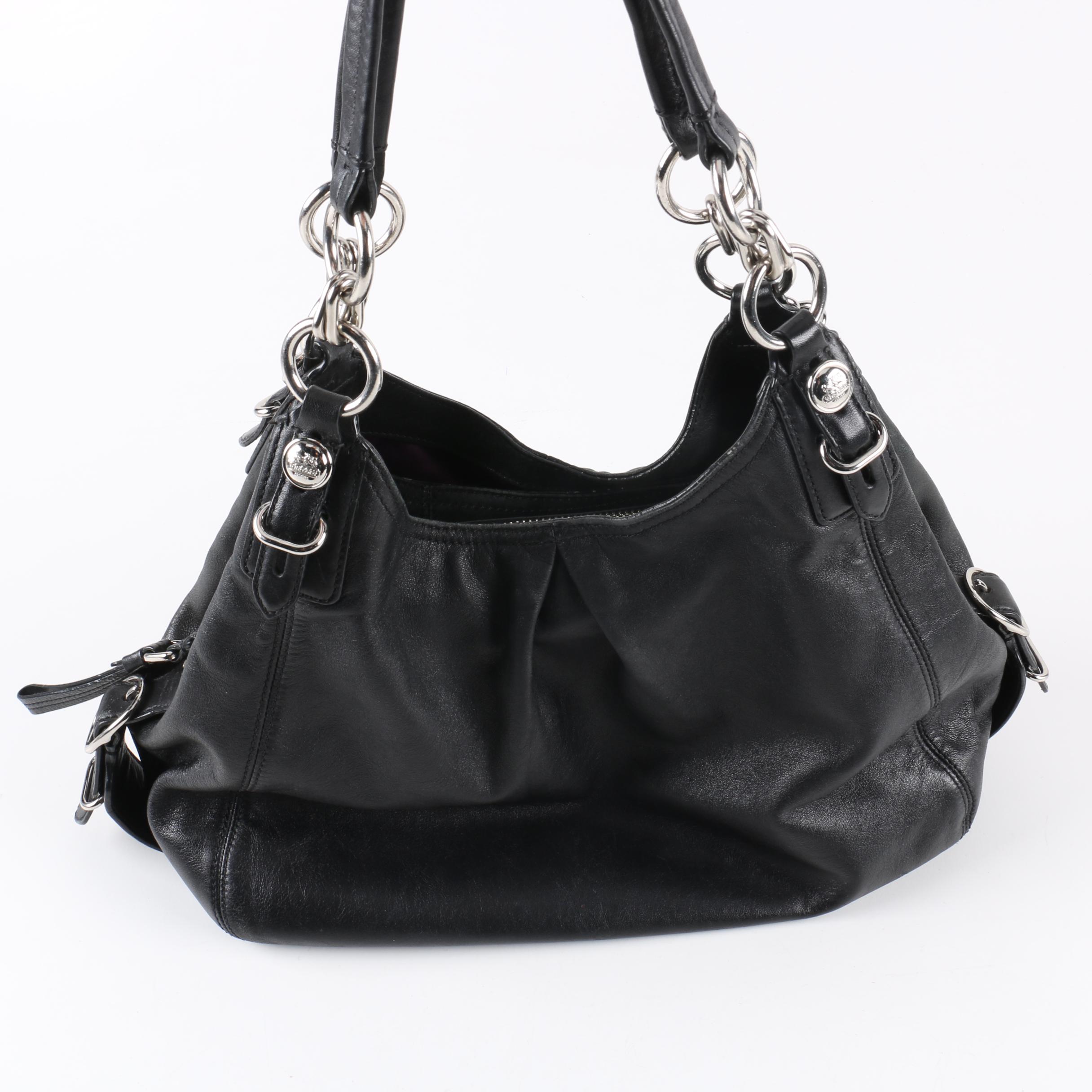 Coach Maggie Madison Mia Black Leather Handbag