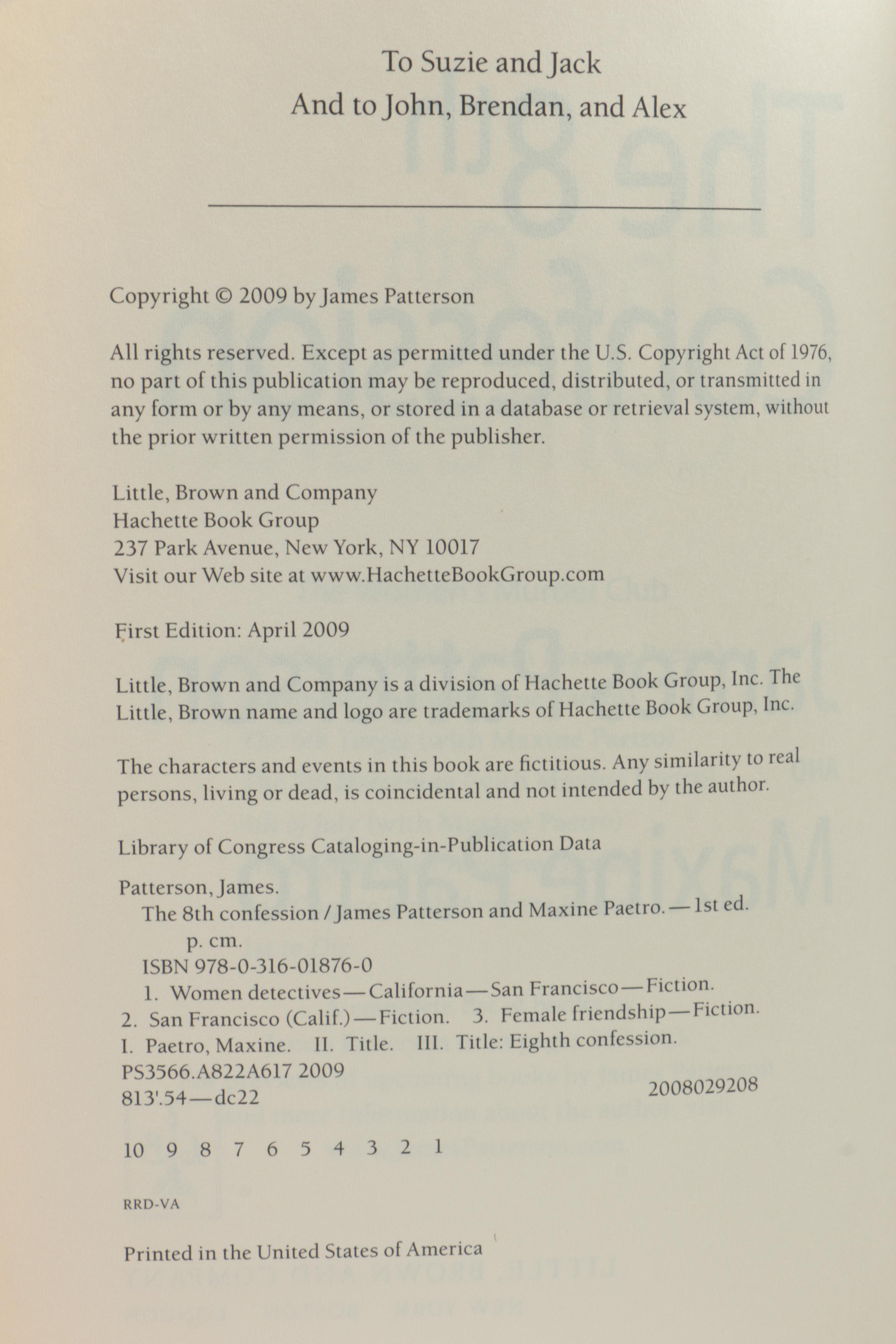 John Grisham Signed "Bleachers" and James Patterson First Editions