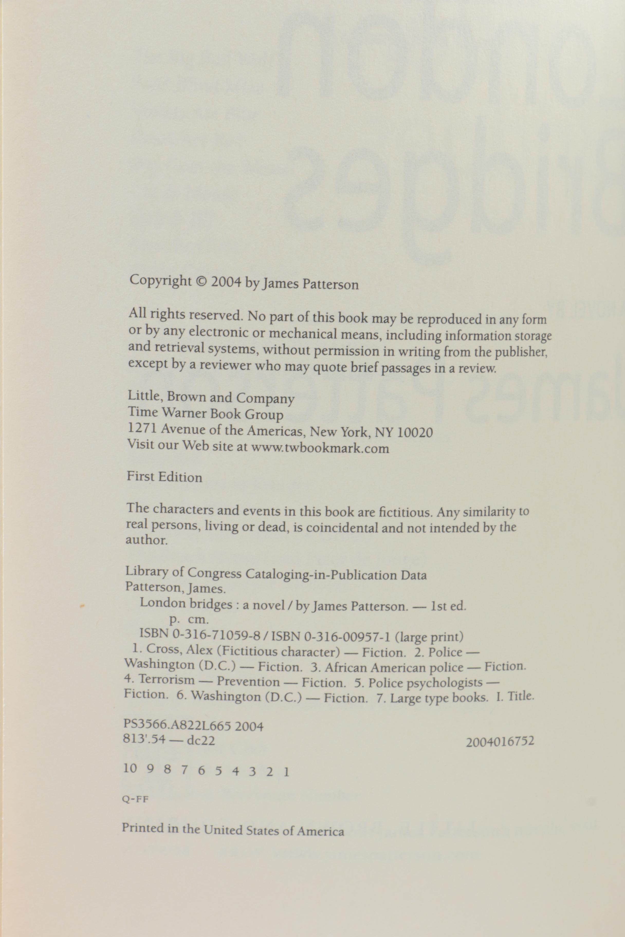 John Grisham Signed "Bleachers" and James Patterson First Editions