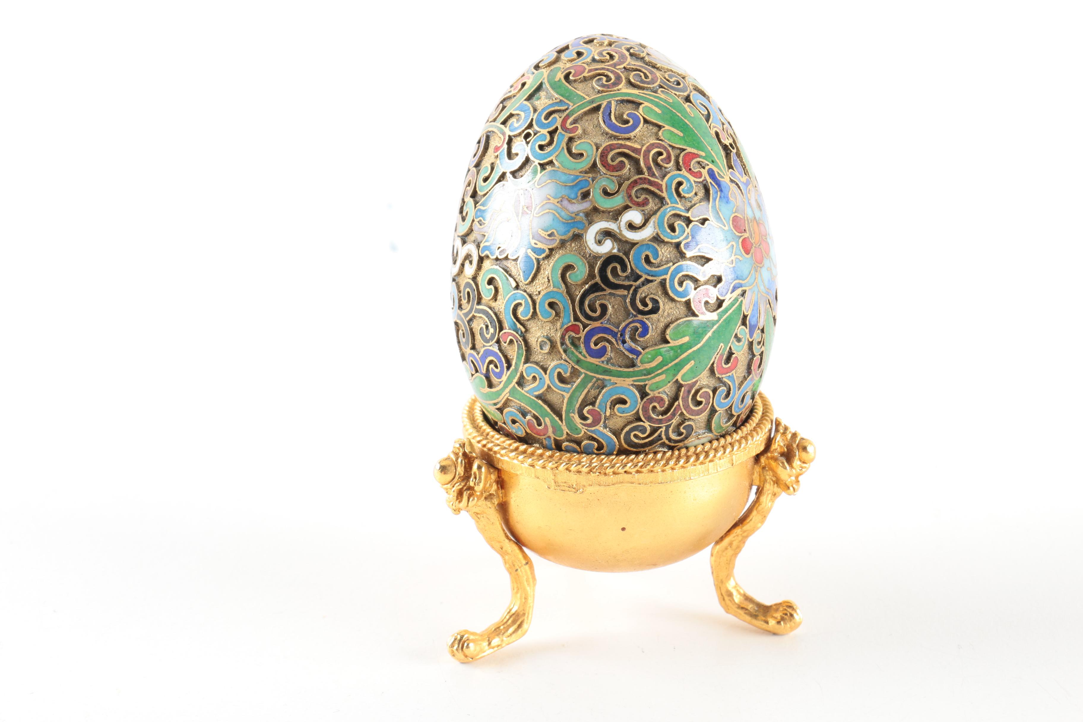 Vintage Hand-Decorated Cloisonné Eggs