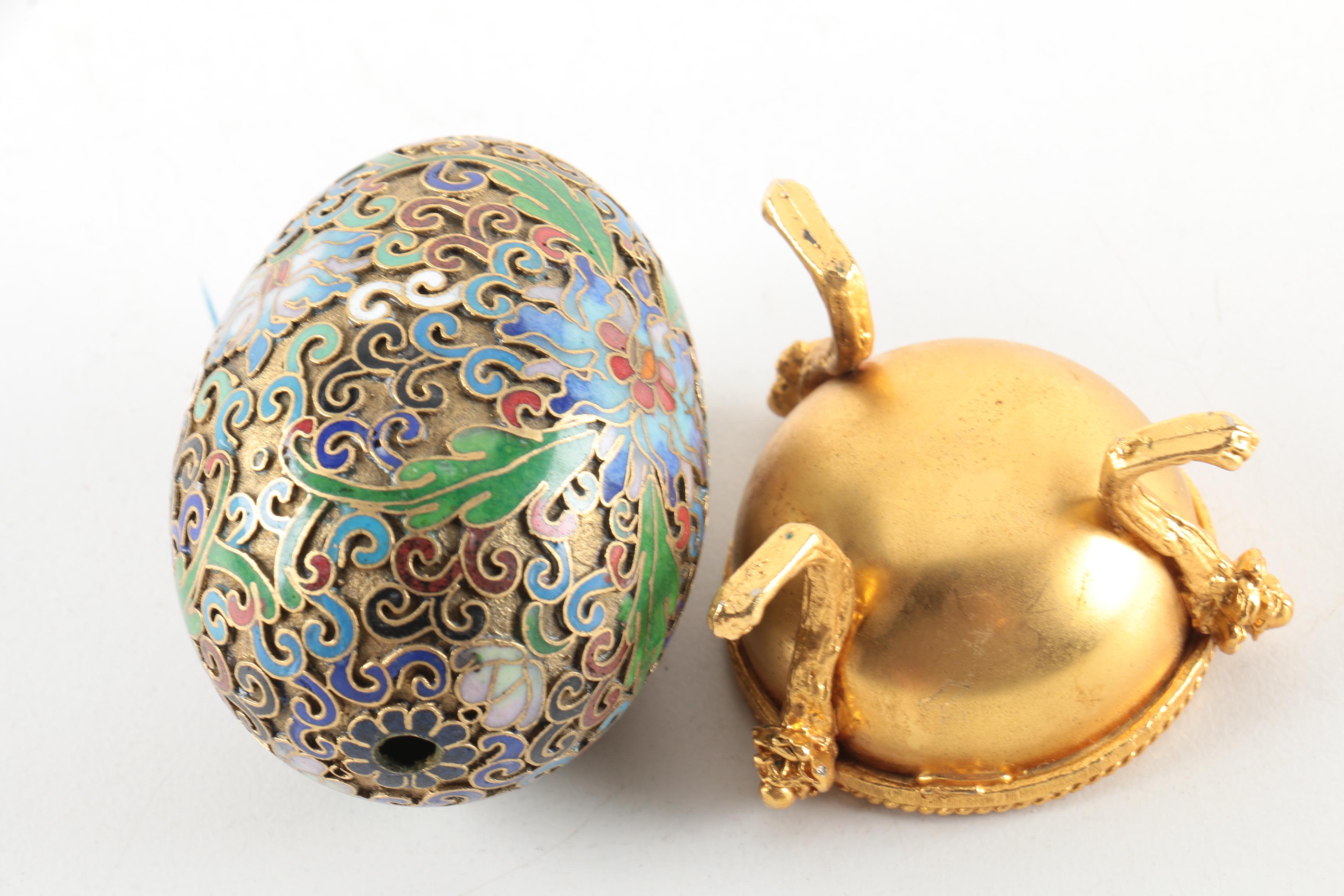 Vintage Hand-Decorated Cloisonné Eggs