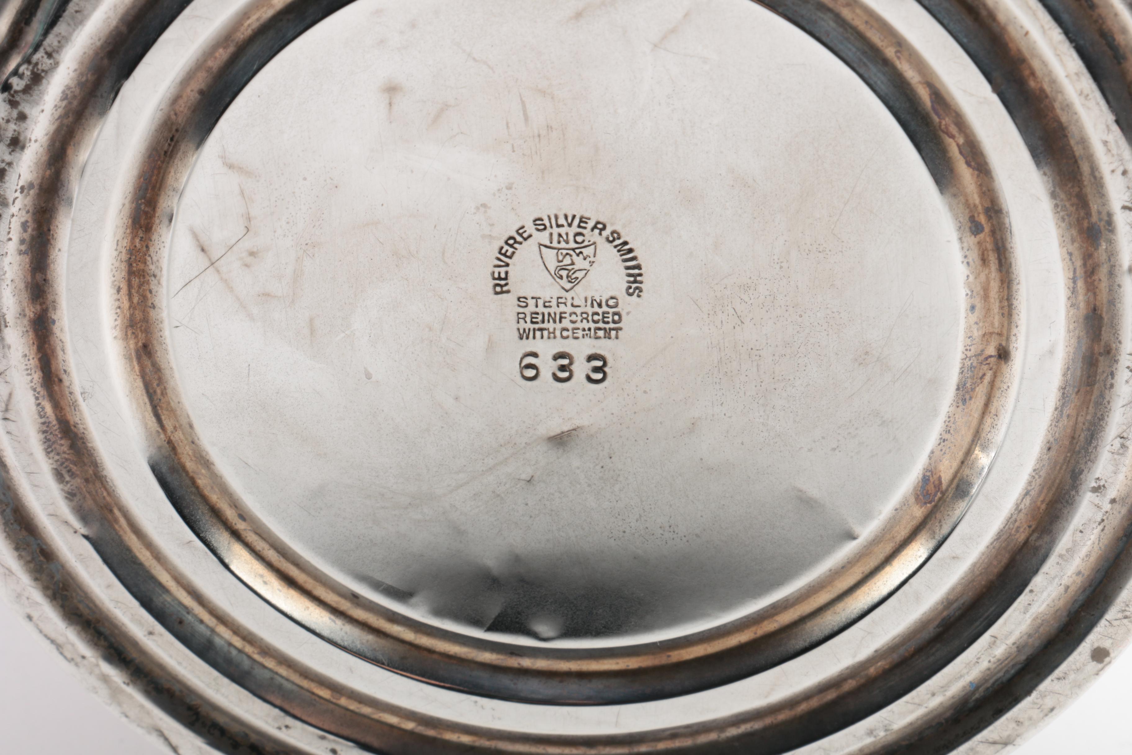 Weighted Sterling Candleholders with 19th Century Gorham Coin Silver Bowl