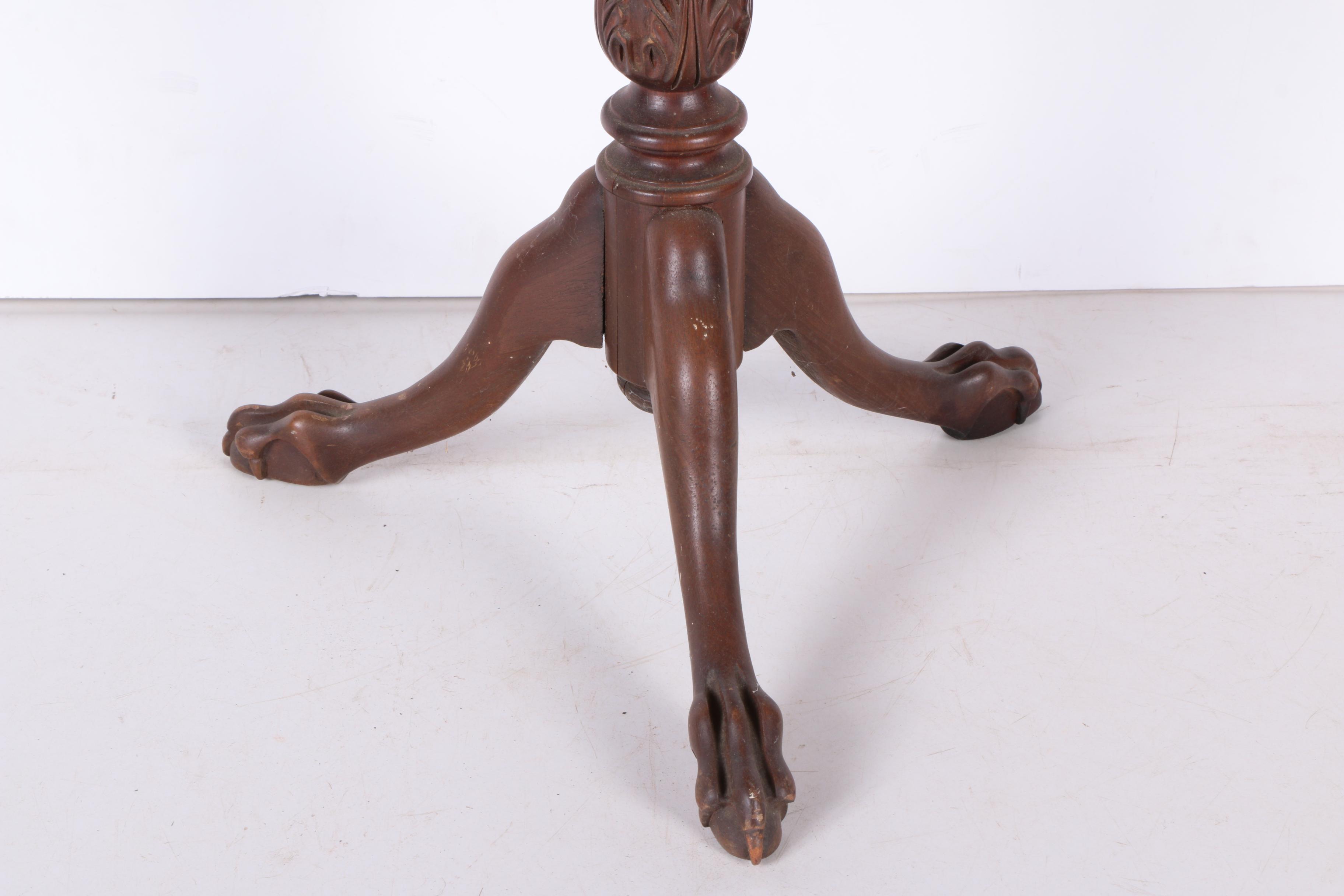 Vintage Queen Anne Style Mahogany Dumbwaiter Table