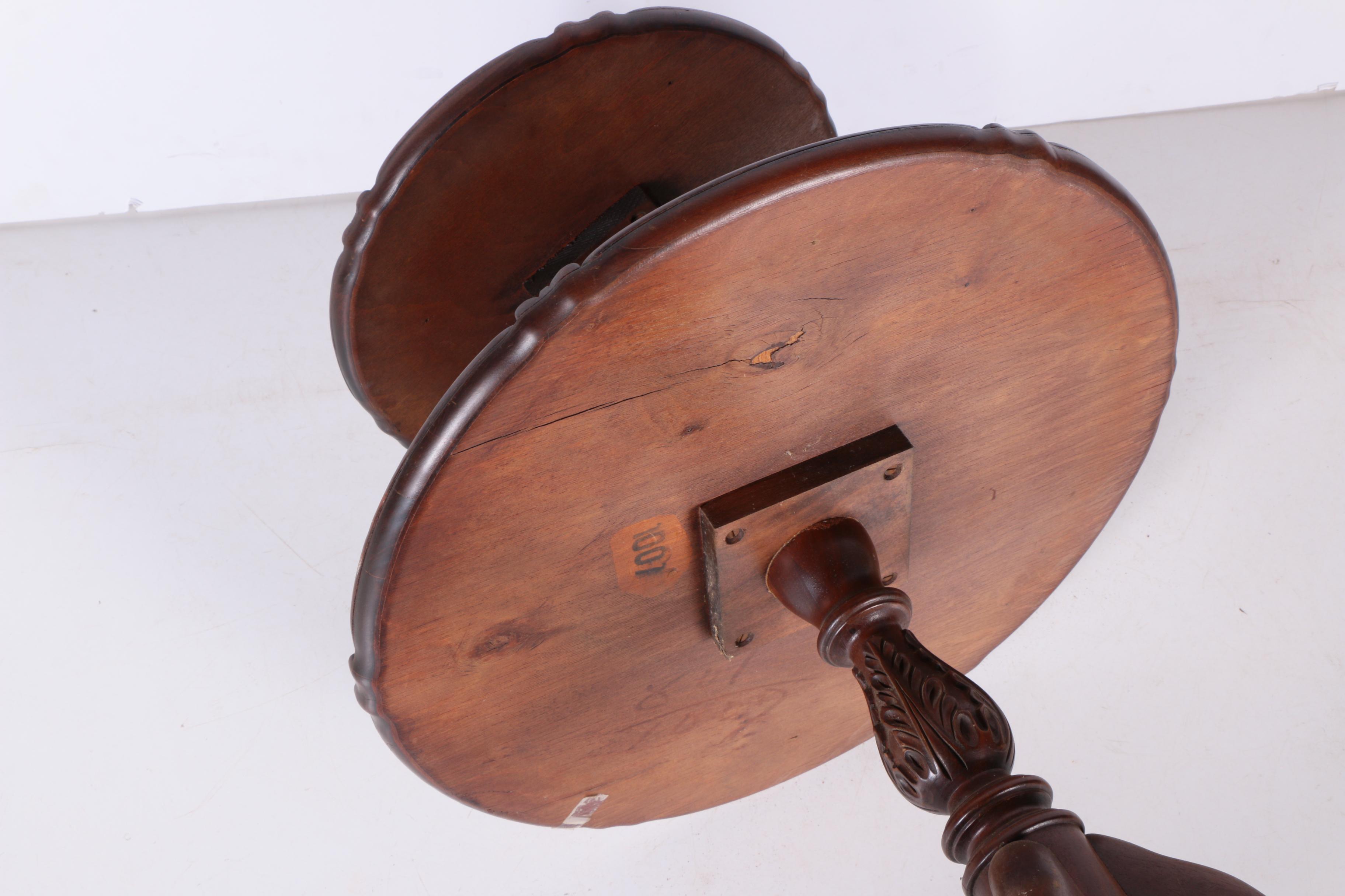 Vintage Queen Anne Style Mahogany Dumbwaiter Table