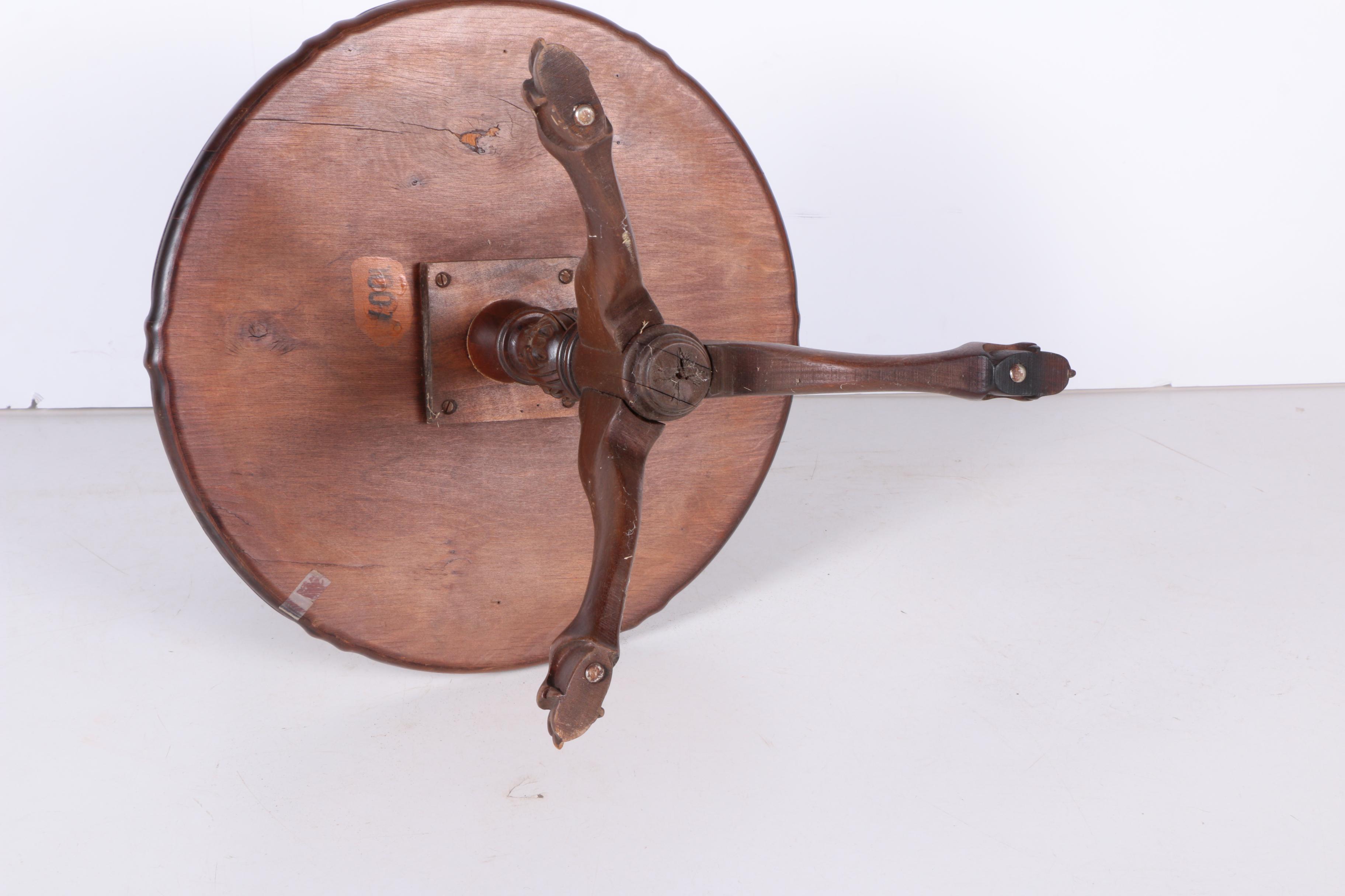 Vintage Queen Anne Style Mahogany Dumbwaiter Table