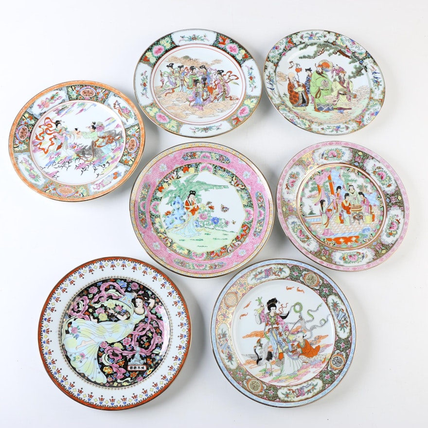 Hand-embellished Chinese Porcelain Decorative Plates