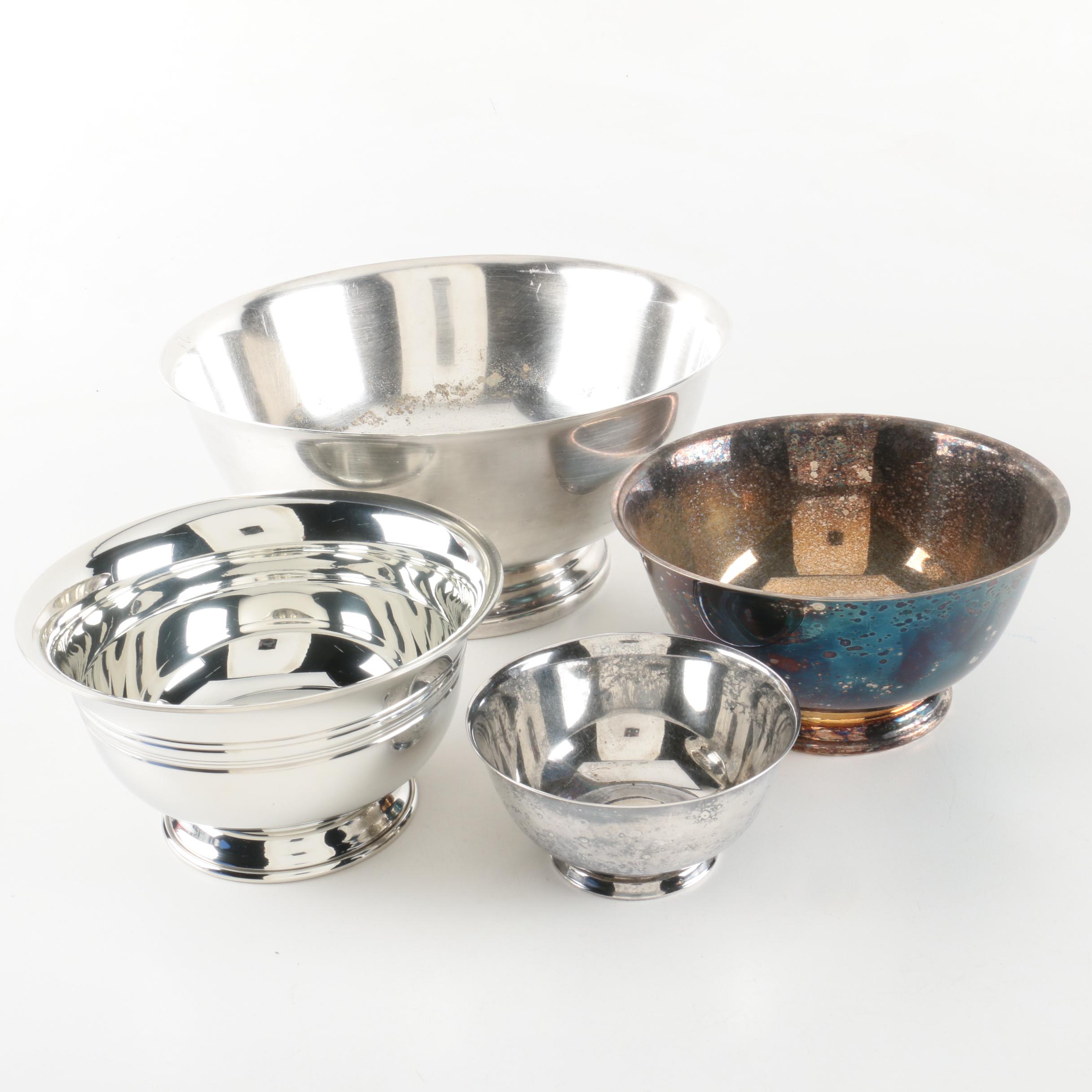 Gorham and Oneida Silver Plate Paul Revere Style Bowls
