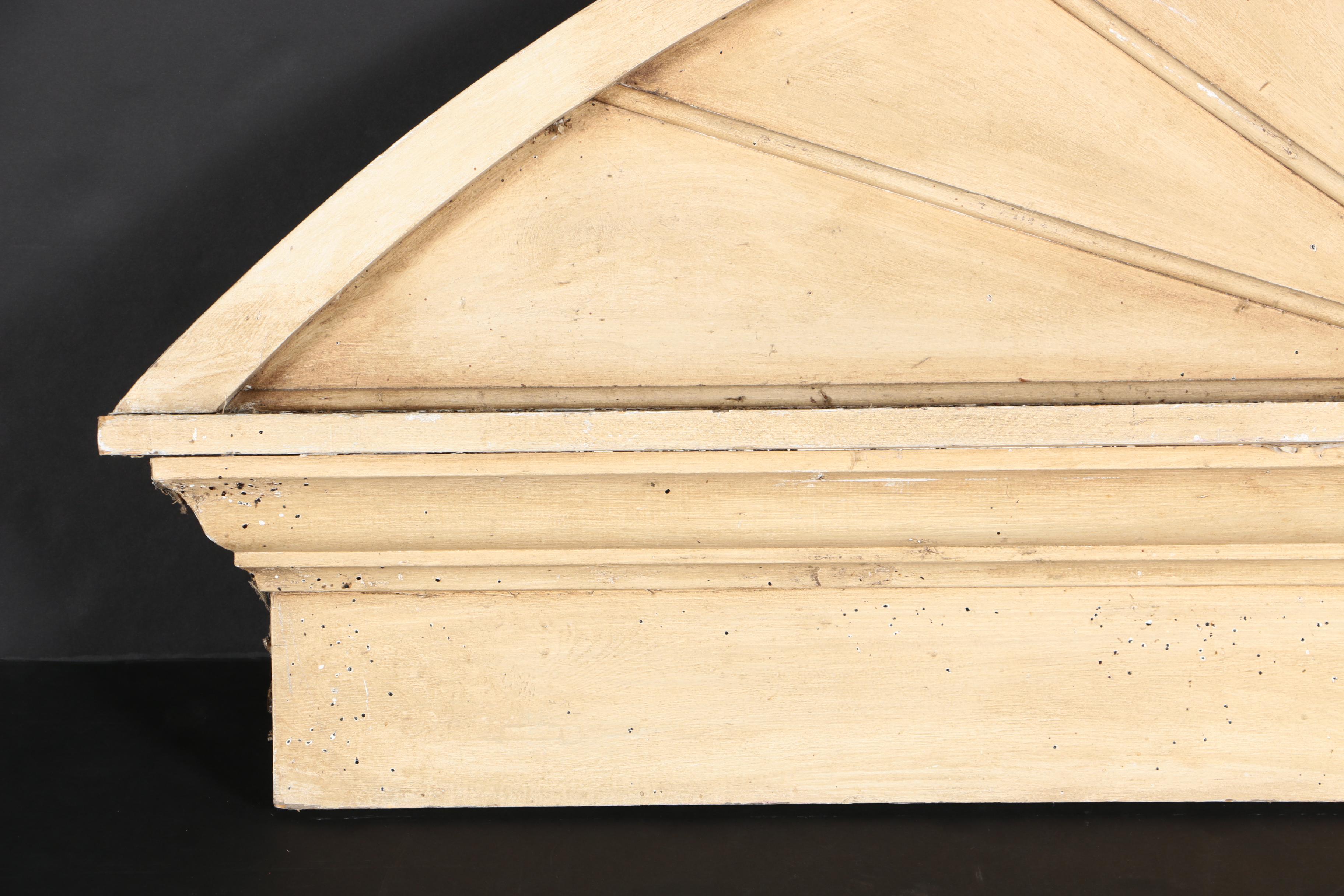 Wood Demilune Sunburst Window Pediment