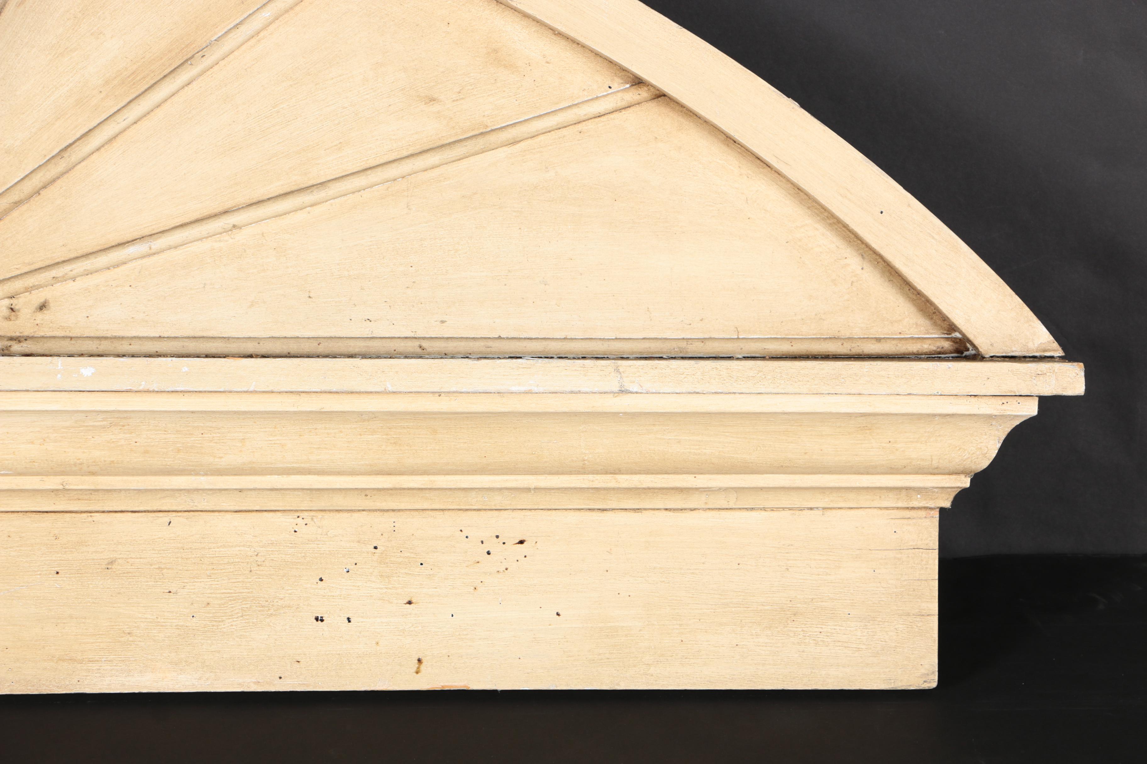 Wood Demilune Sunburst Window Pediment