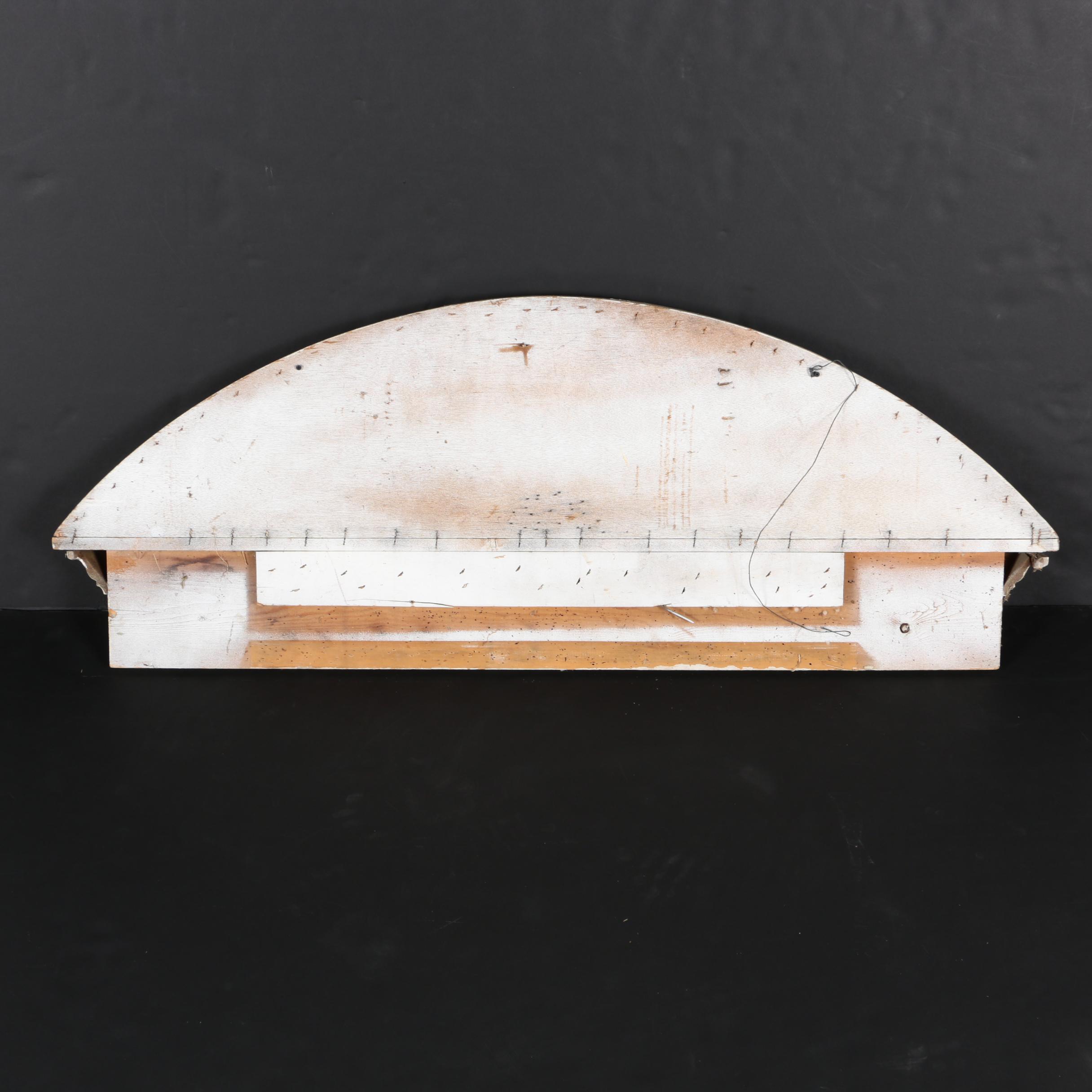 Wood Demilune Sunburst Window Pediment