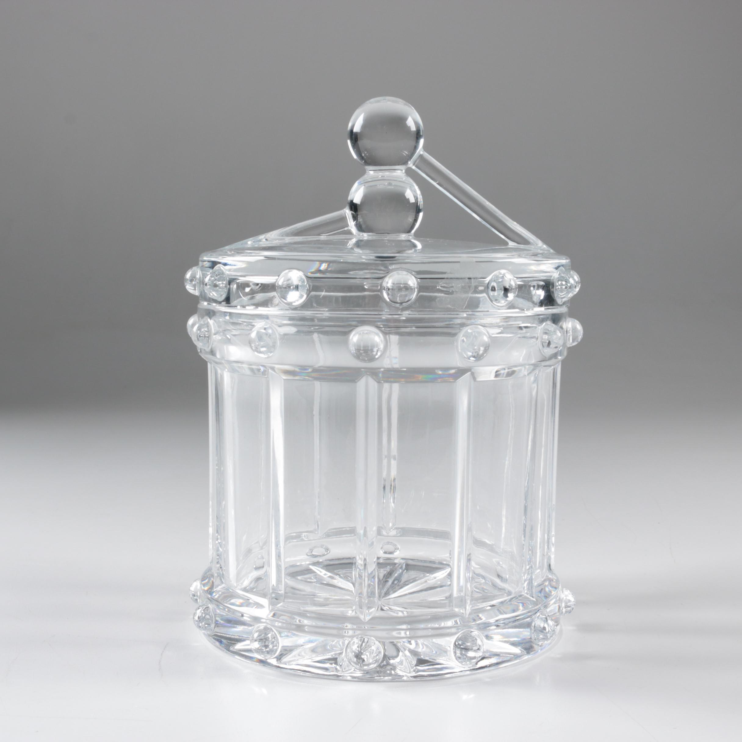 Glass Drum Shaped Biscuit Jar
