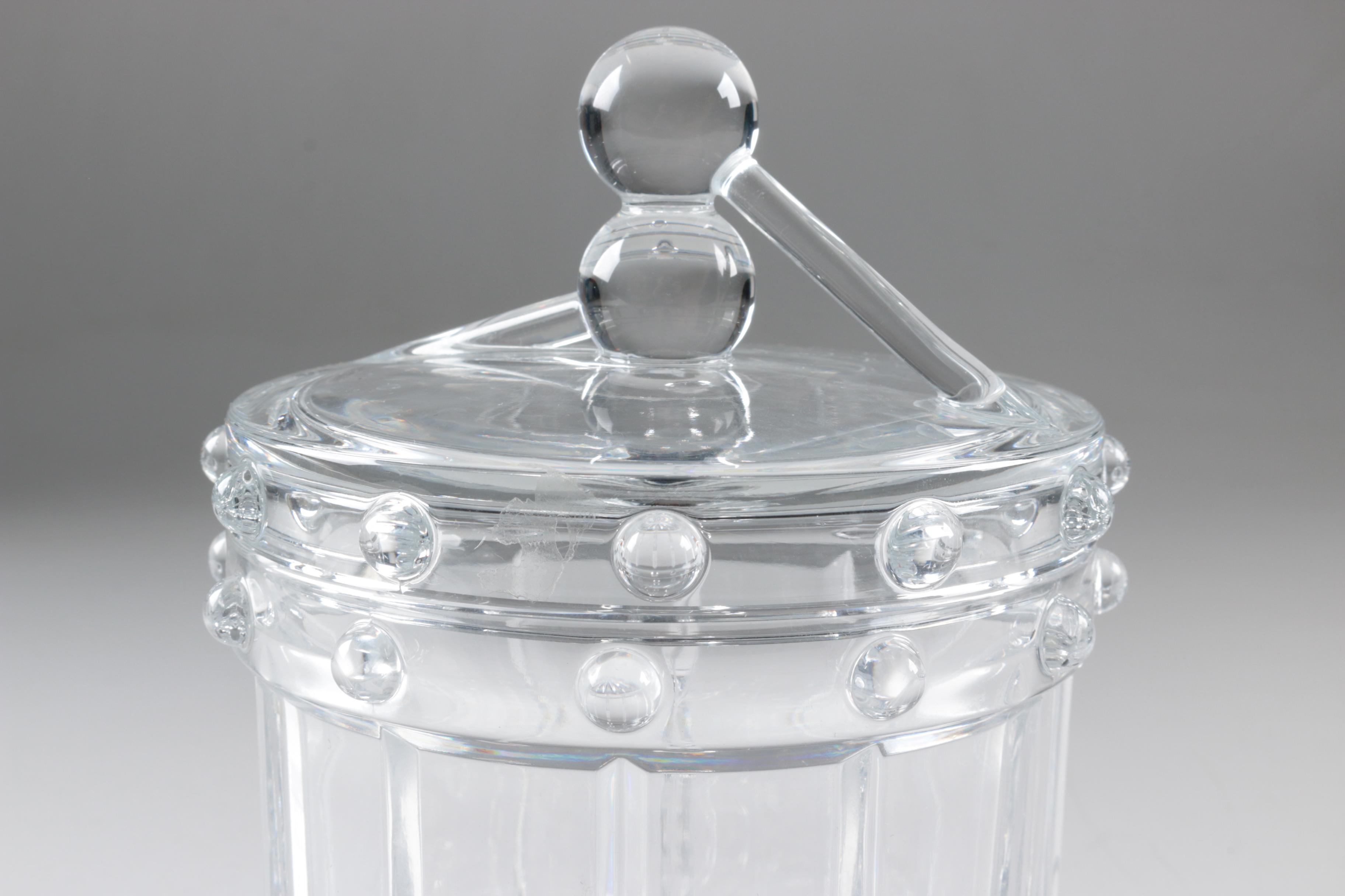 Glass Drum Shaped Biscuit Jar