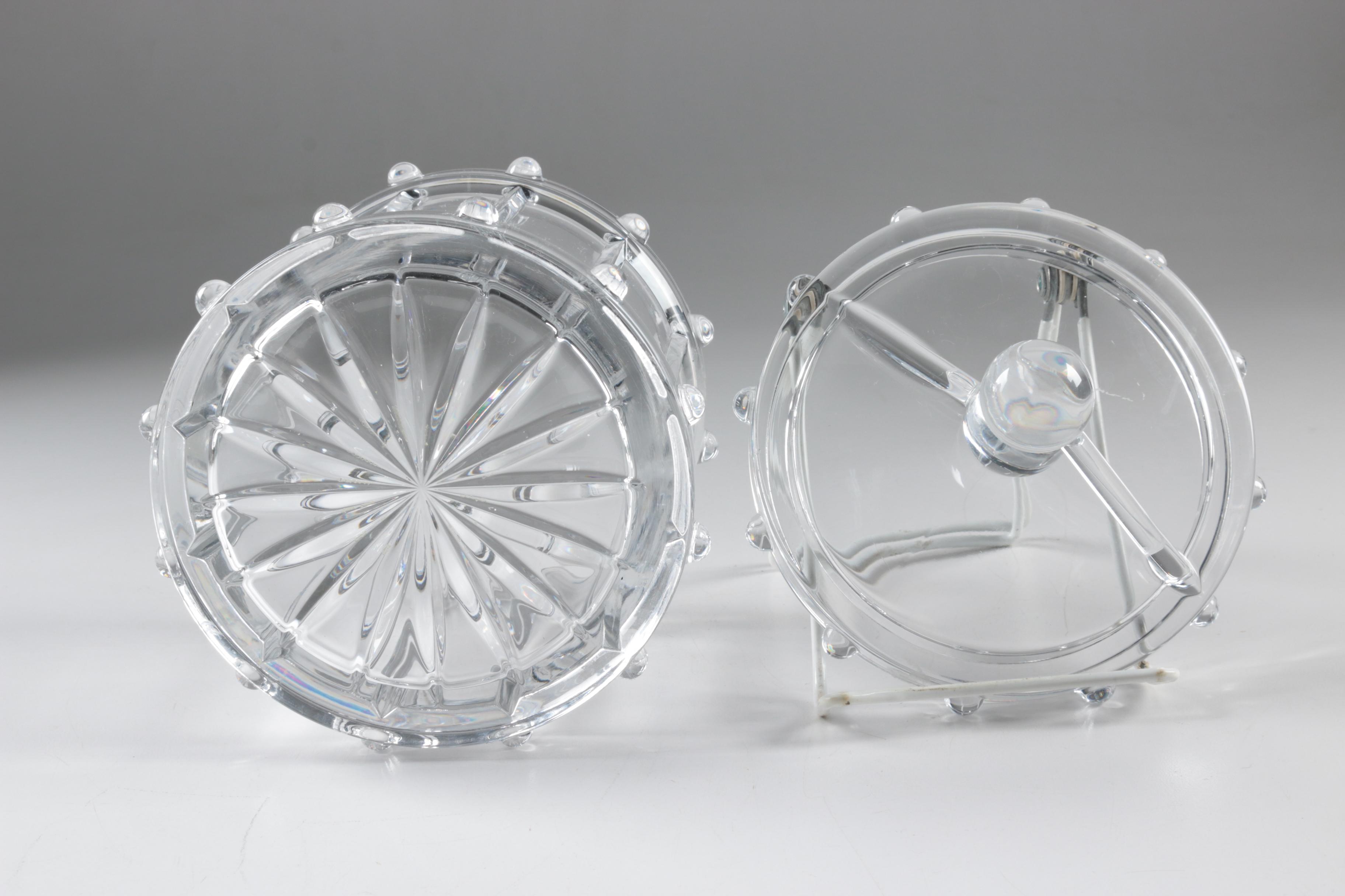 Glass Drum Shaped Biscuit Jar