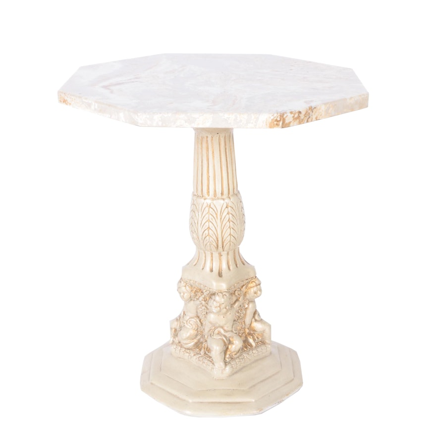 Faux Stone Accent Table