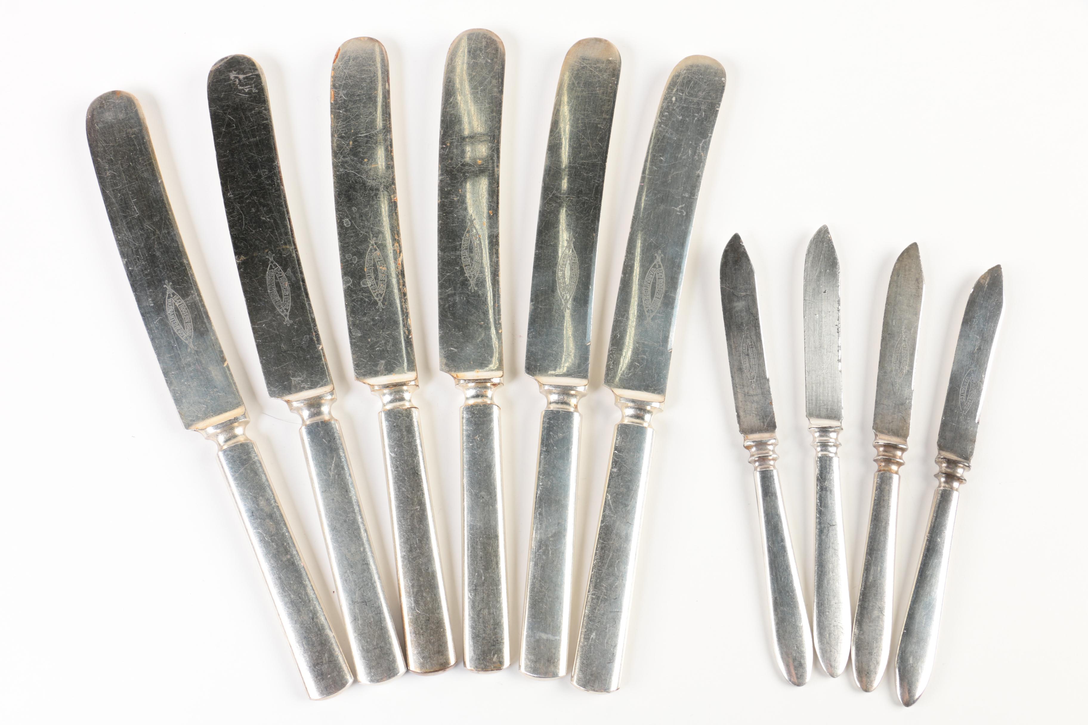 Wm. Rogers Silver Plate Flatware and Wooden Flatware Storage Chest