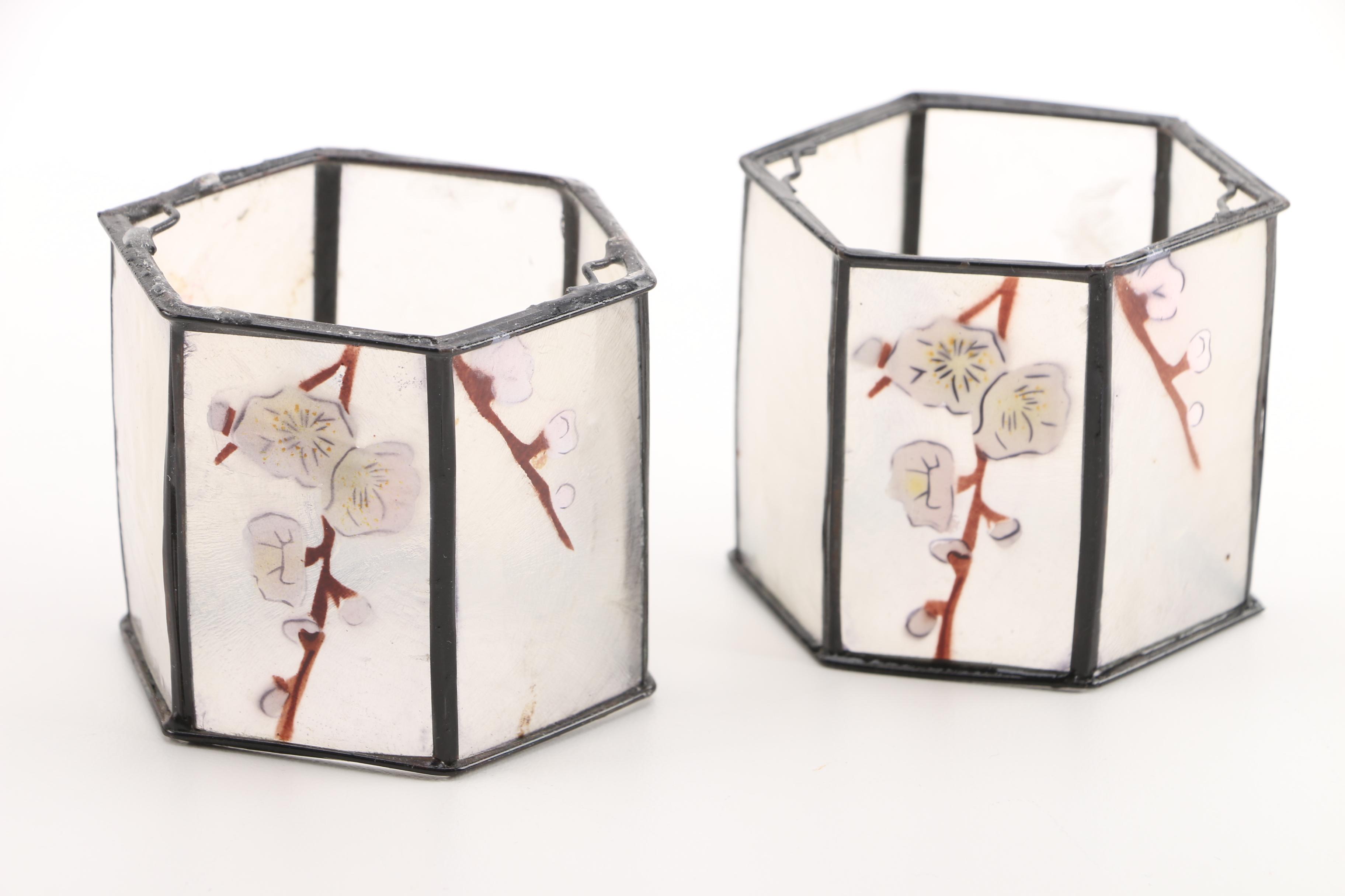 Asian Inspired Shell Candleholders