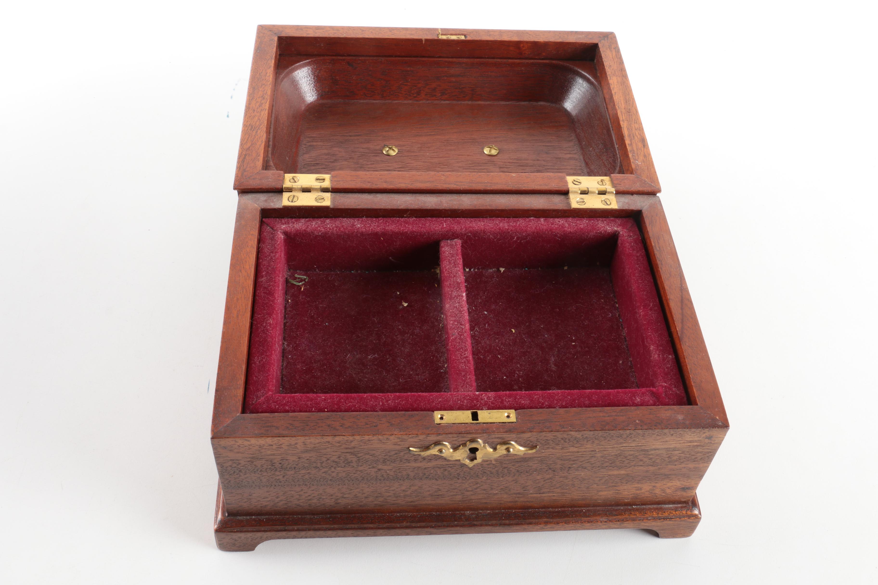 Mahogany and Burled Jewelry Caskets