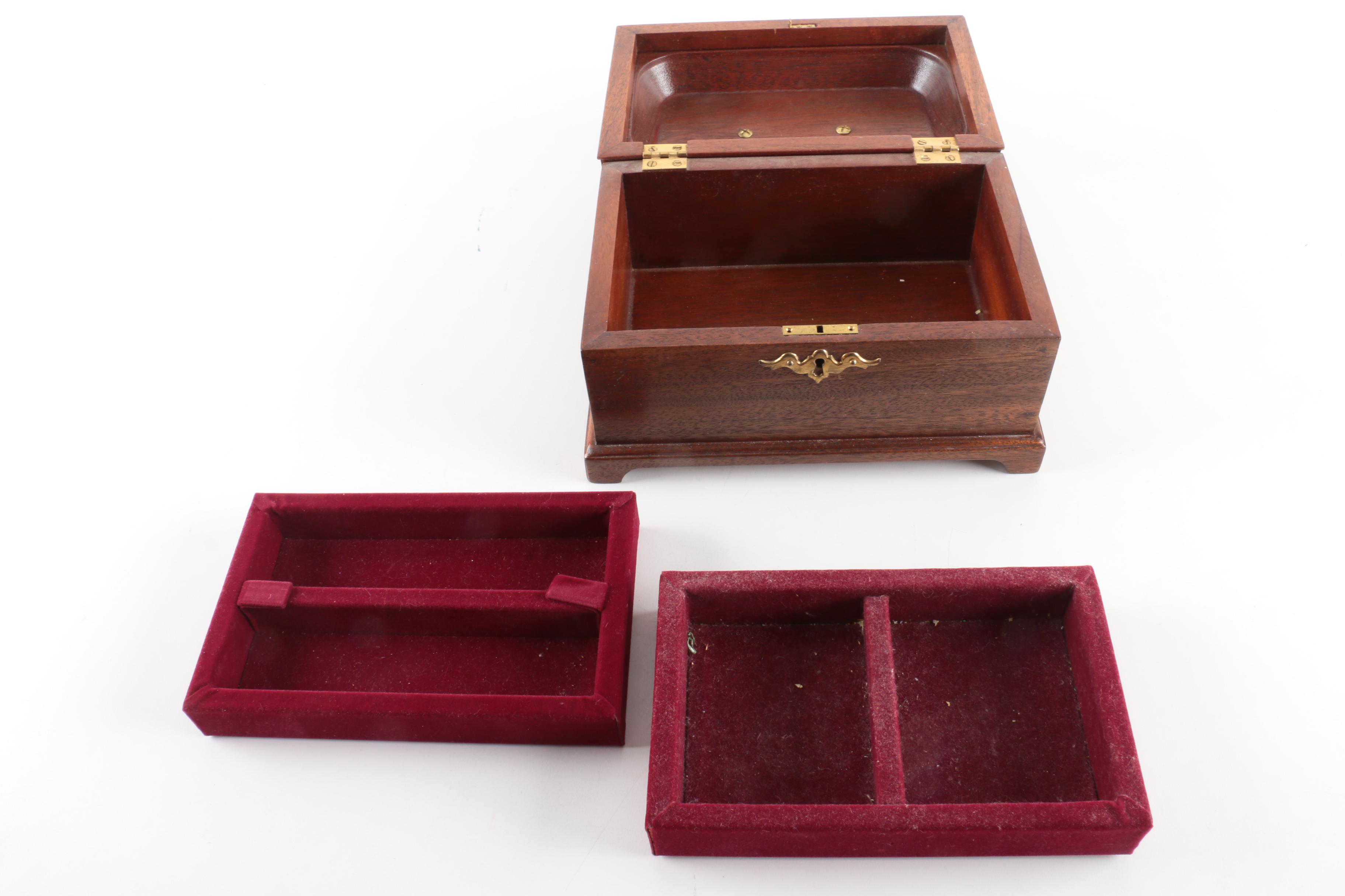 Mahogany and Burled Jewelry Caskets