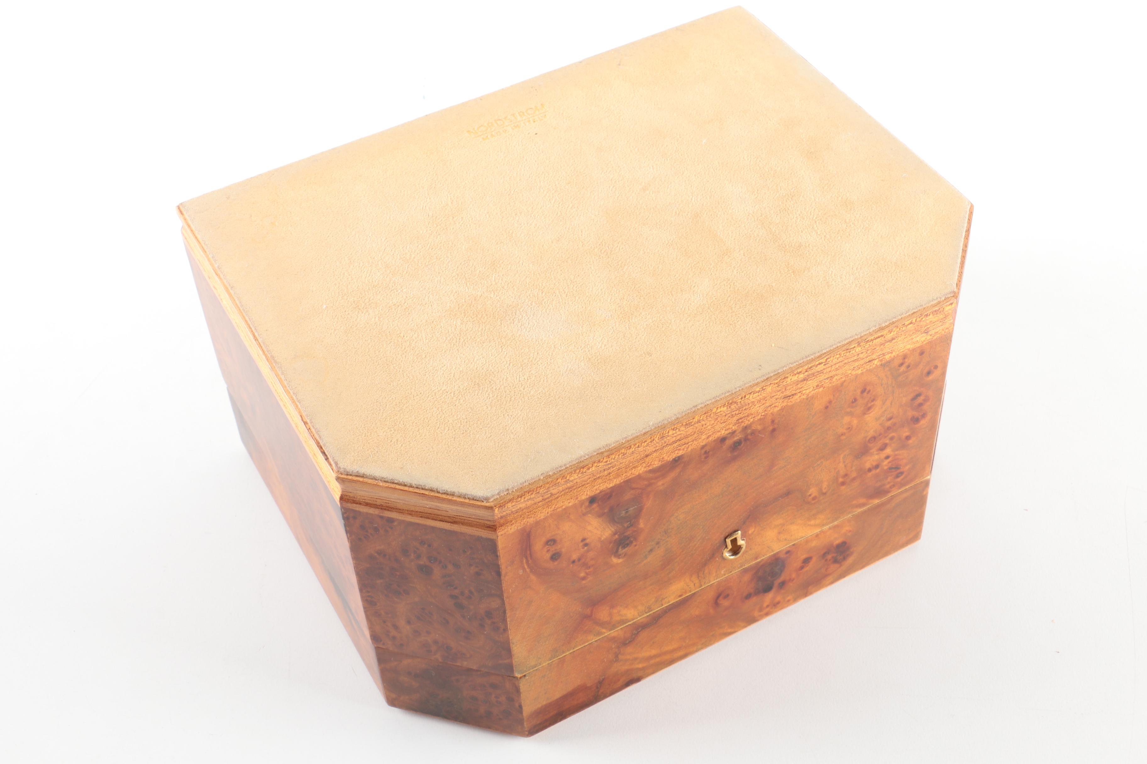 Mahogany and Burled Jewelry Caskets