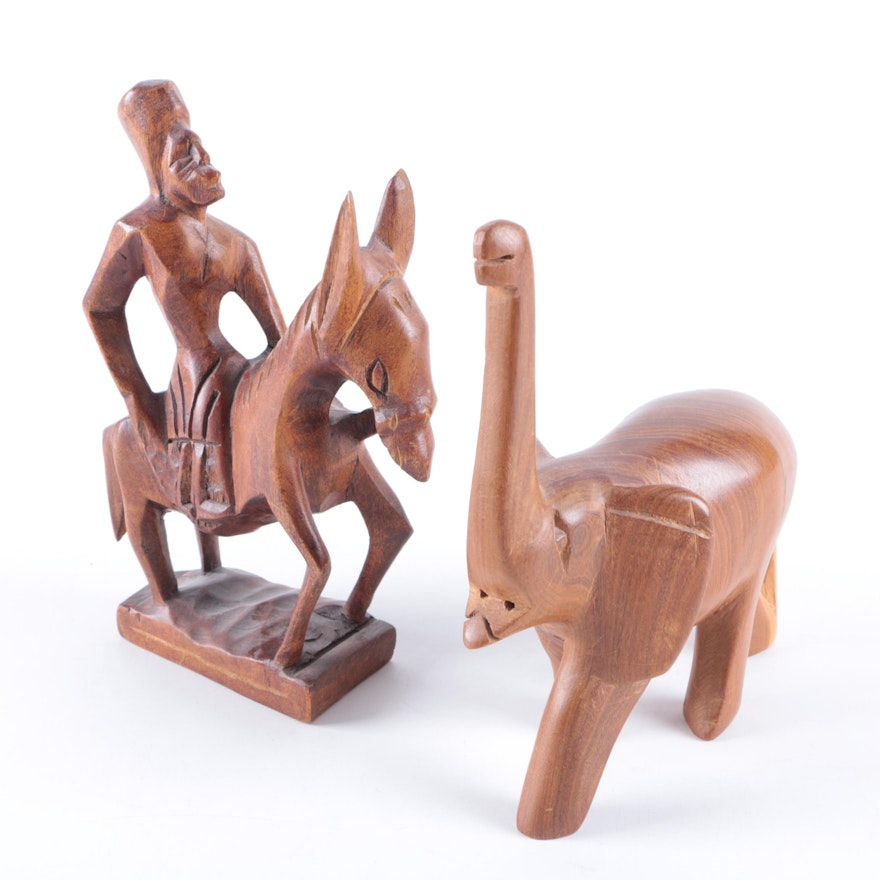 Stylized Carved Wood Figurines