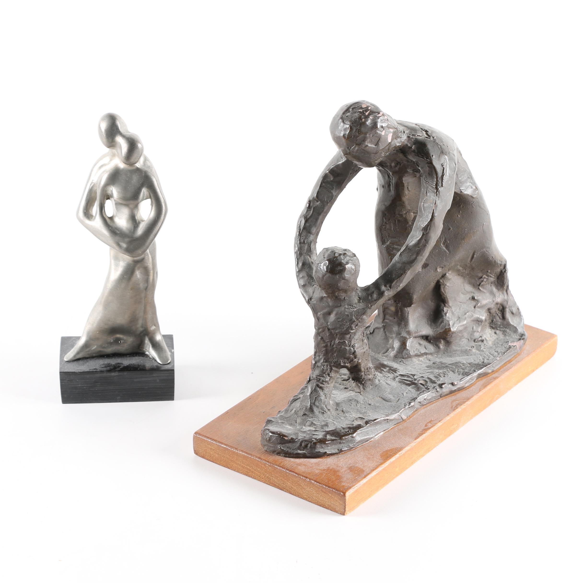 Figural Metal, Plaster and Wood Sculptures