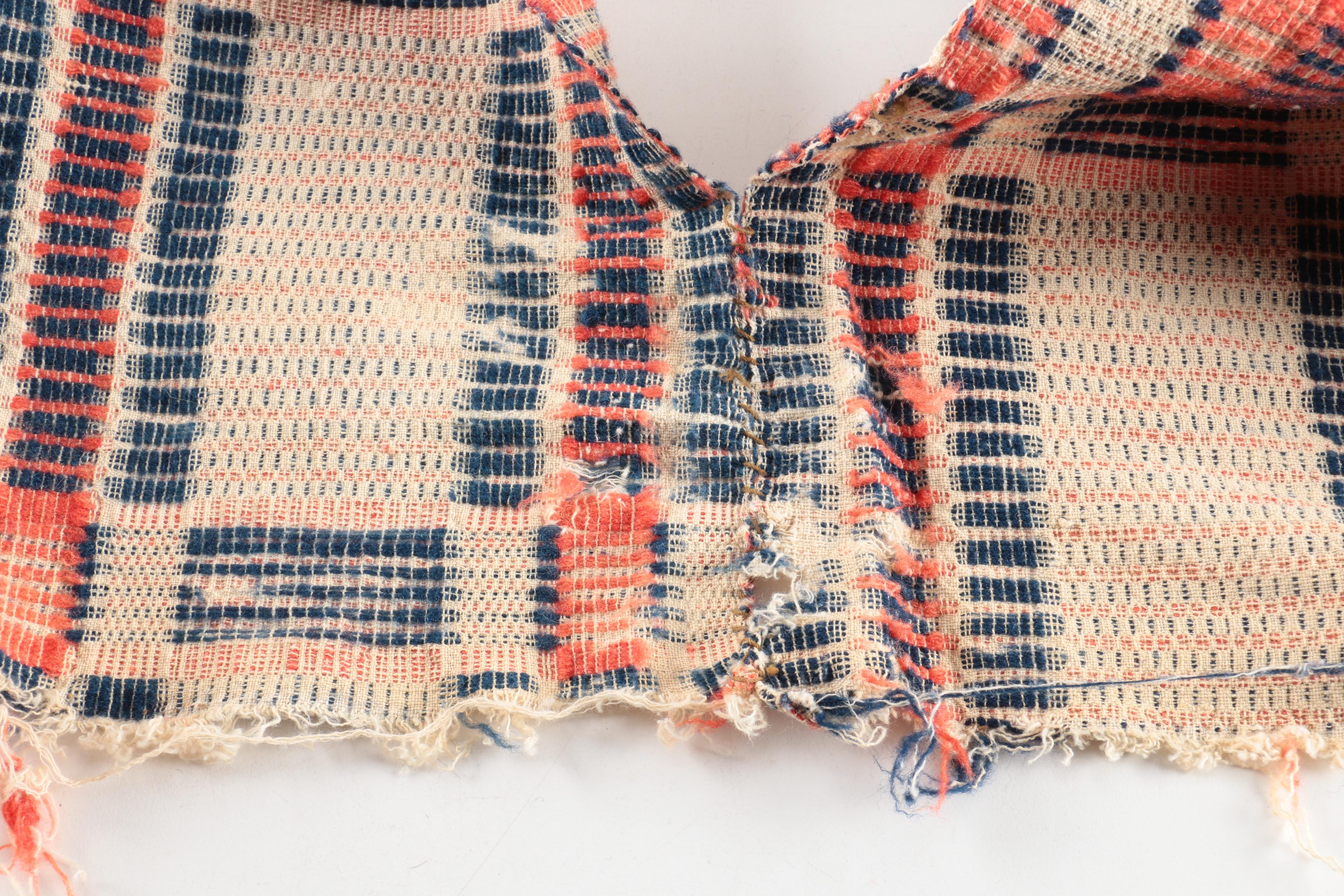 Antique Handwoven Wool and Cotton Coverlets