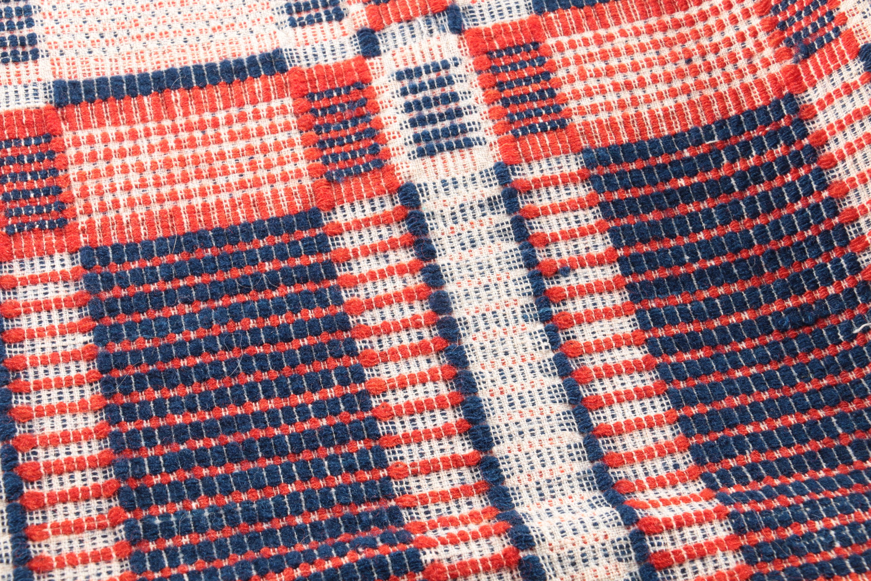 Antique Handwoven Wool and Cotton Coverlets