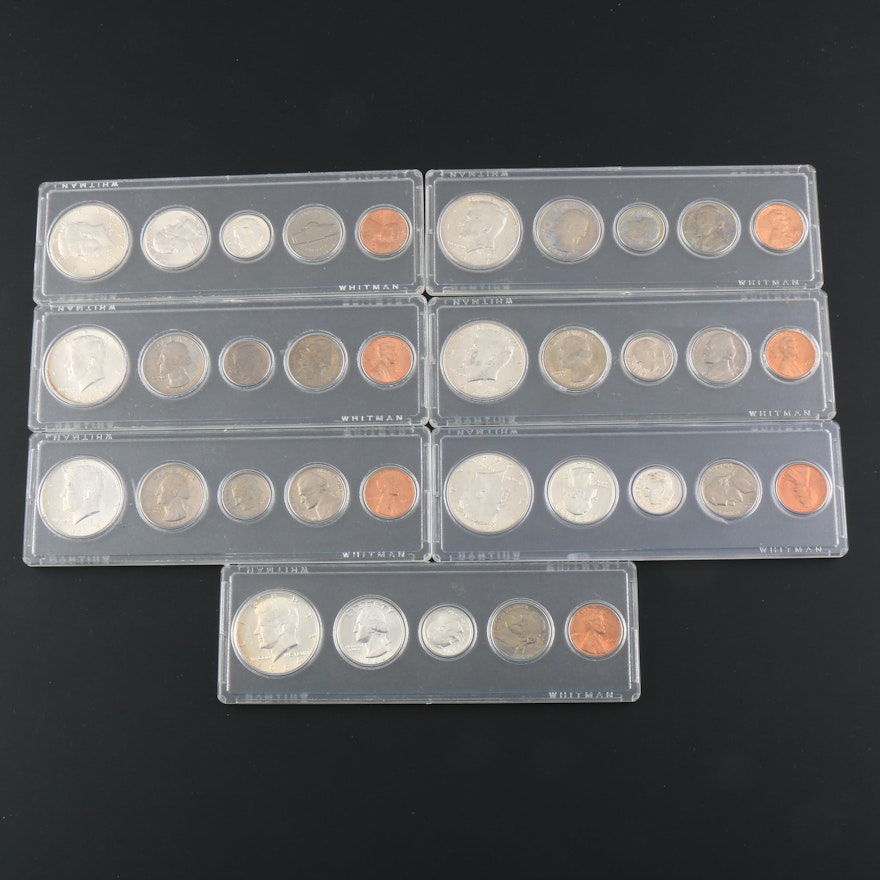 Group of Seven Uncirculated U.S. Type Coin Sets from the 1960s