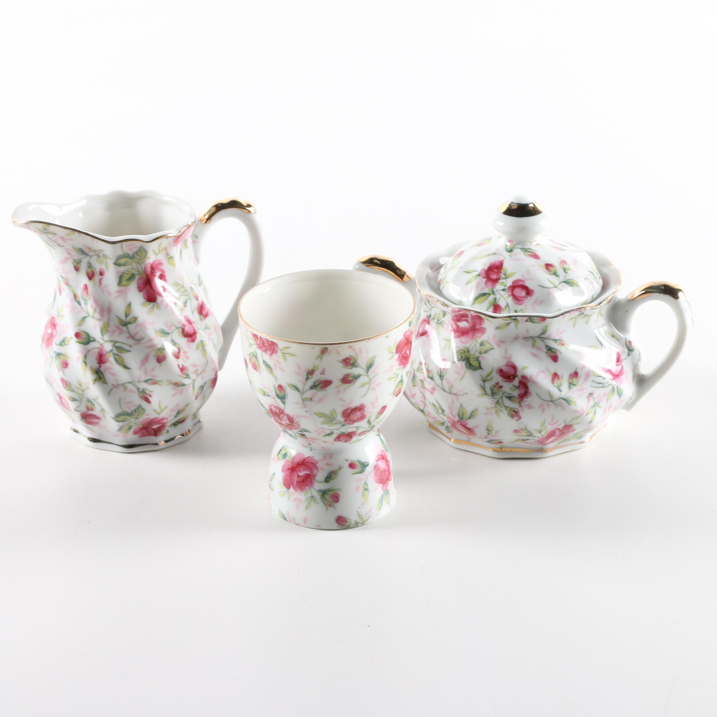 Lefton China "Rose Chintz" Serveware