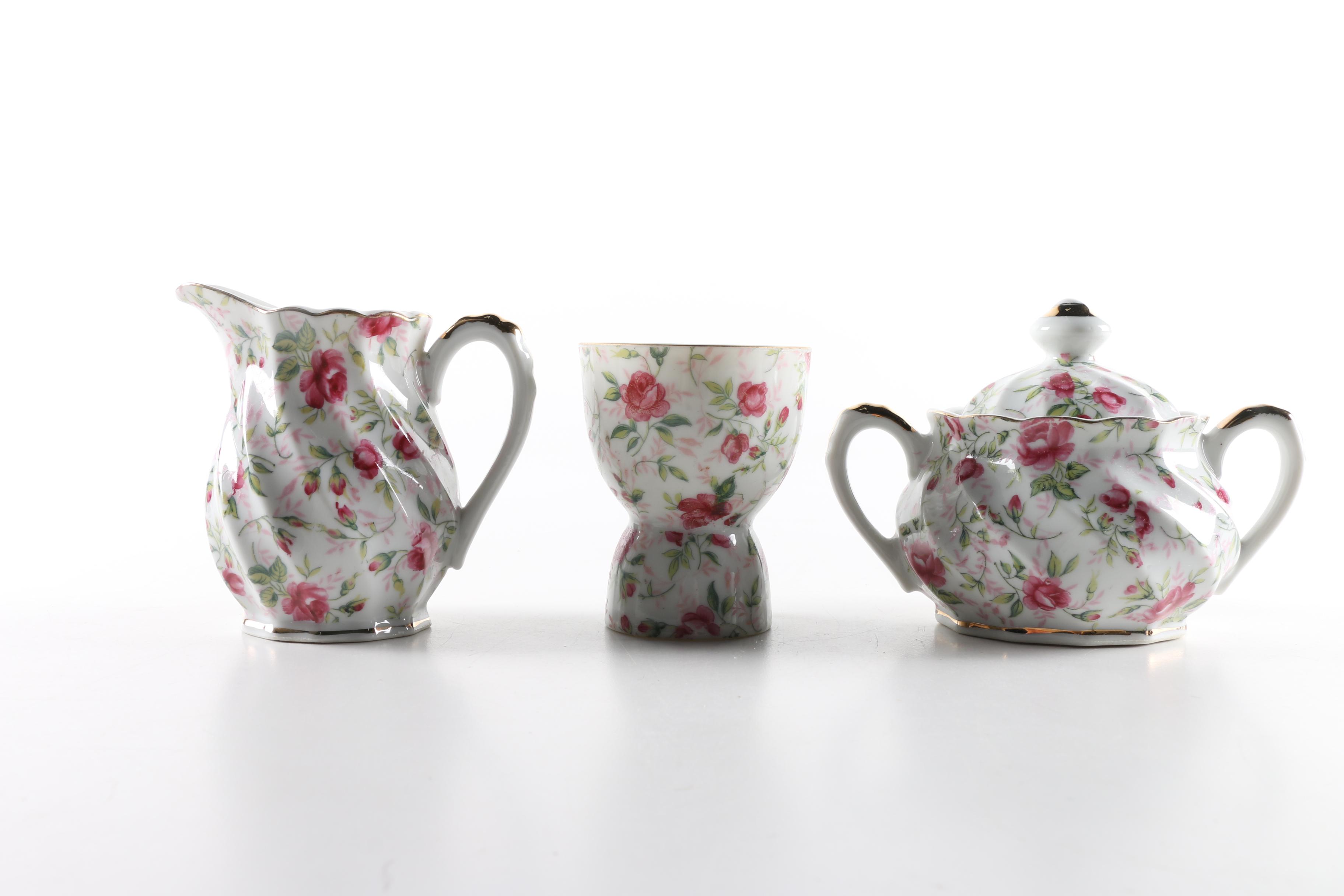 Lefton China "Rose Chintz" Serveware