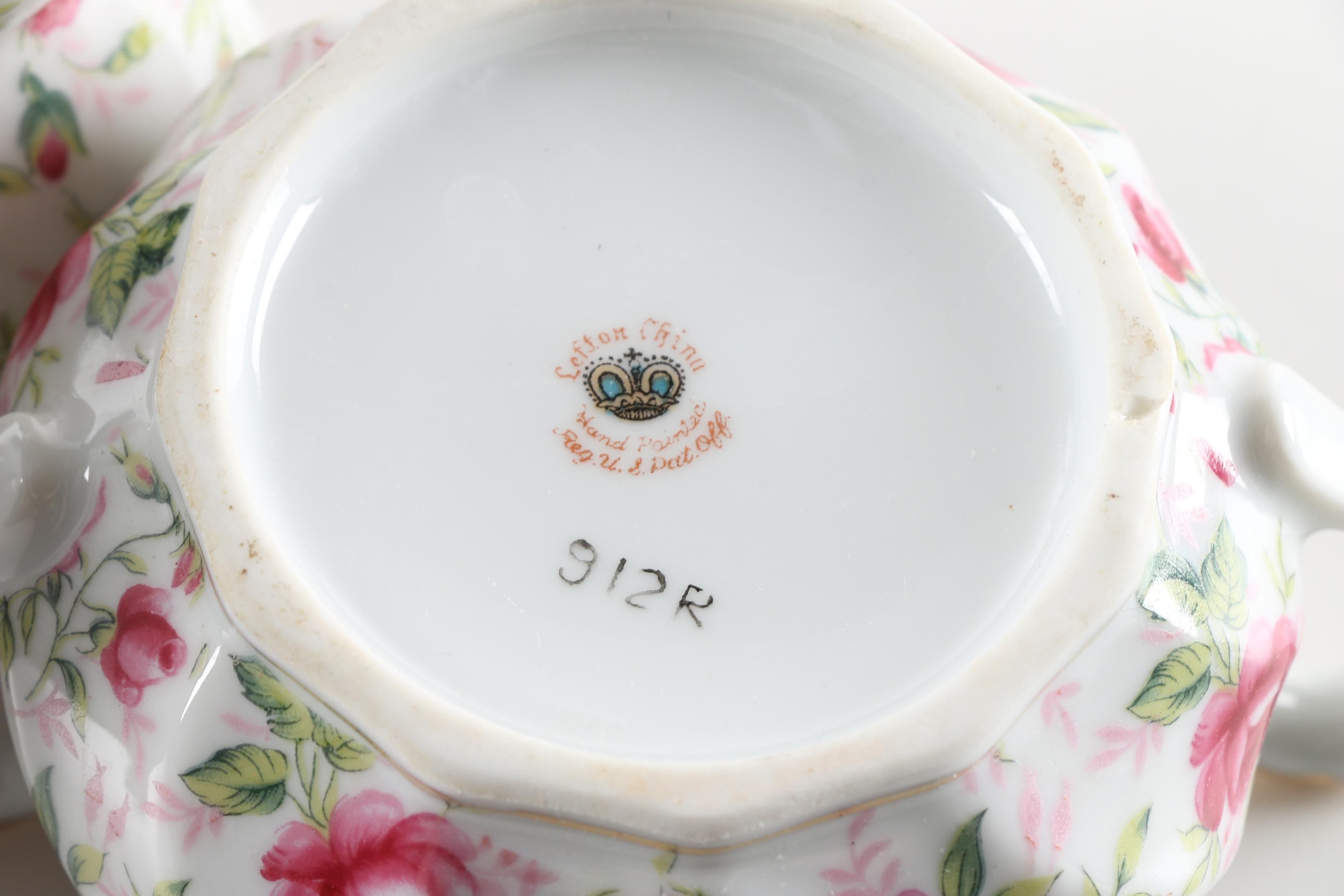 Lefton China "Rose Chintz" Serveware