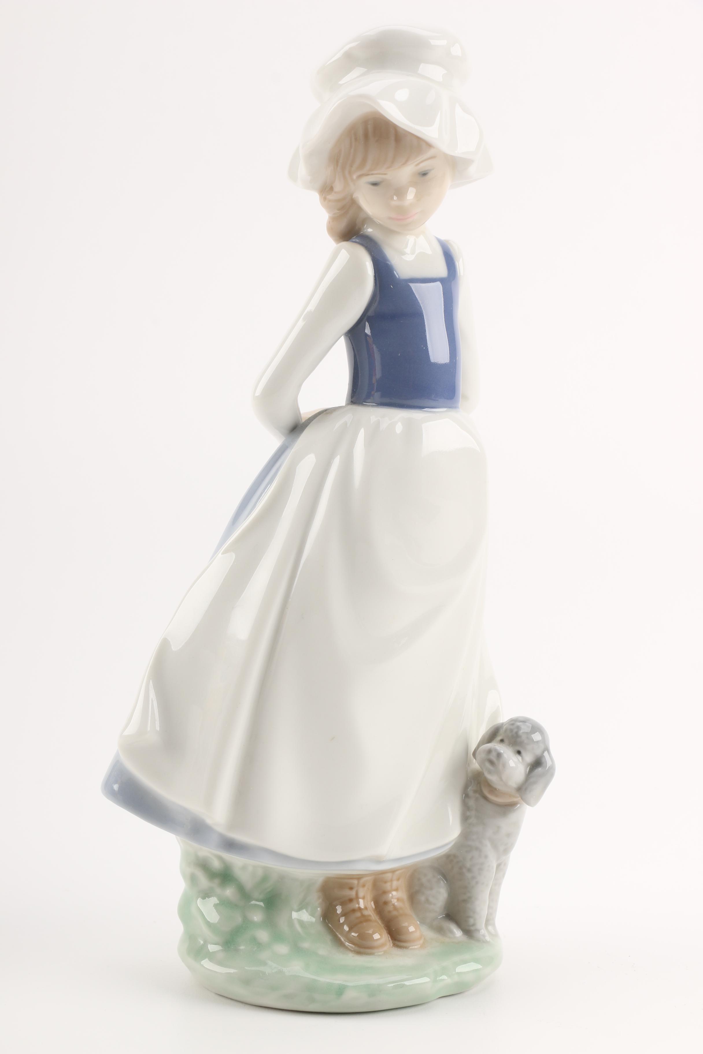 NAO by Lladró Figurines of a Girl and Geese