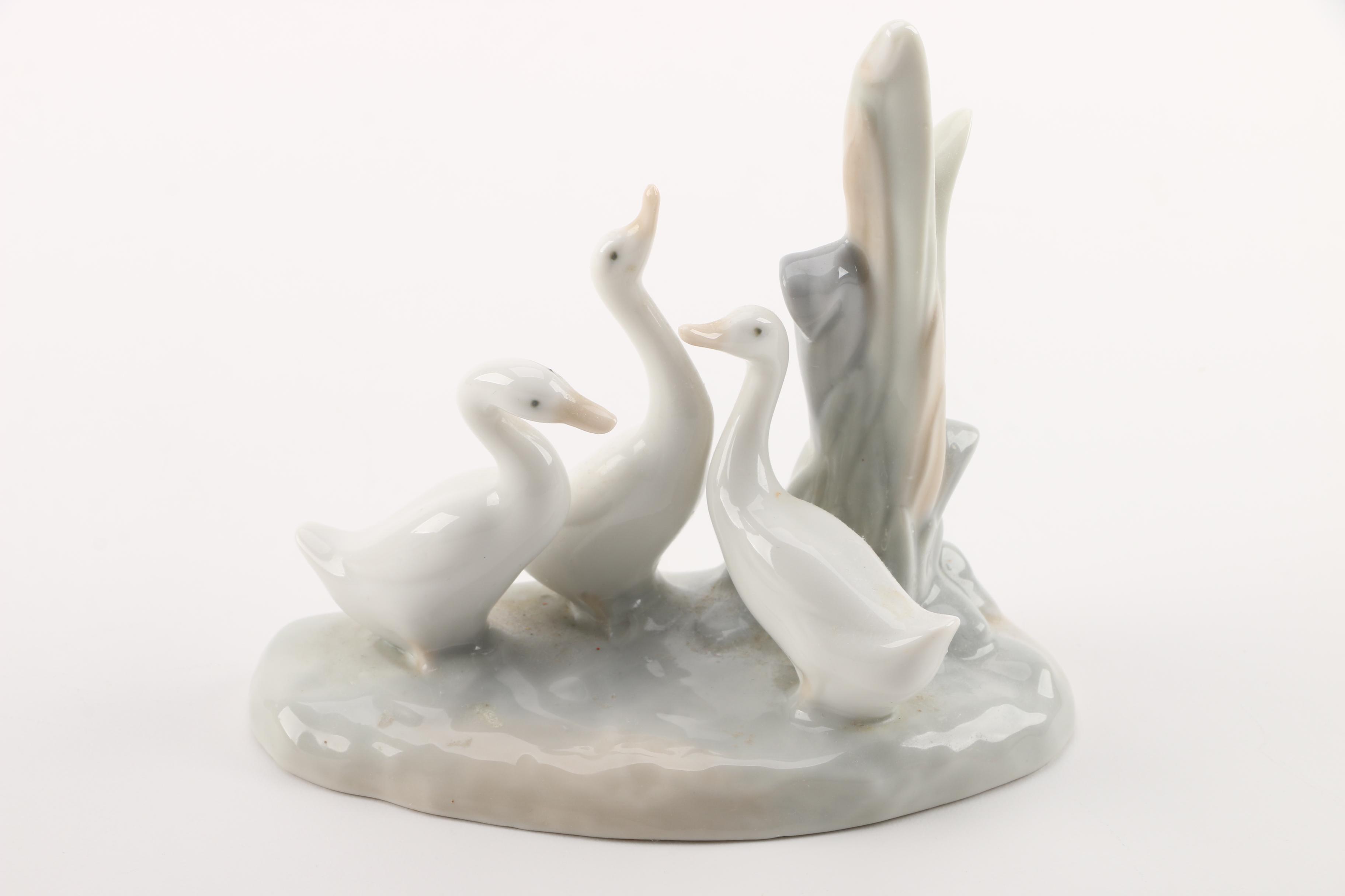 NAO by Lladró Figurines of a Girl and Geese