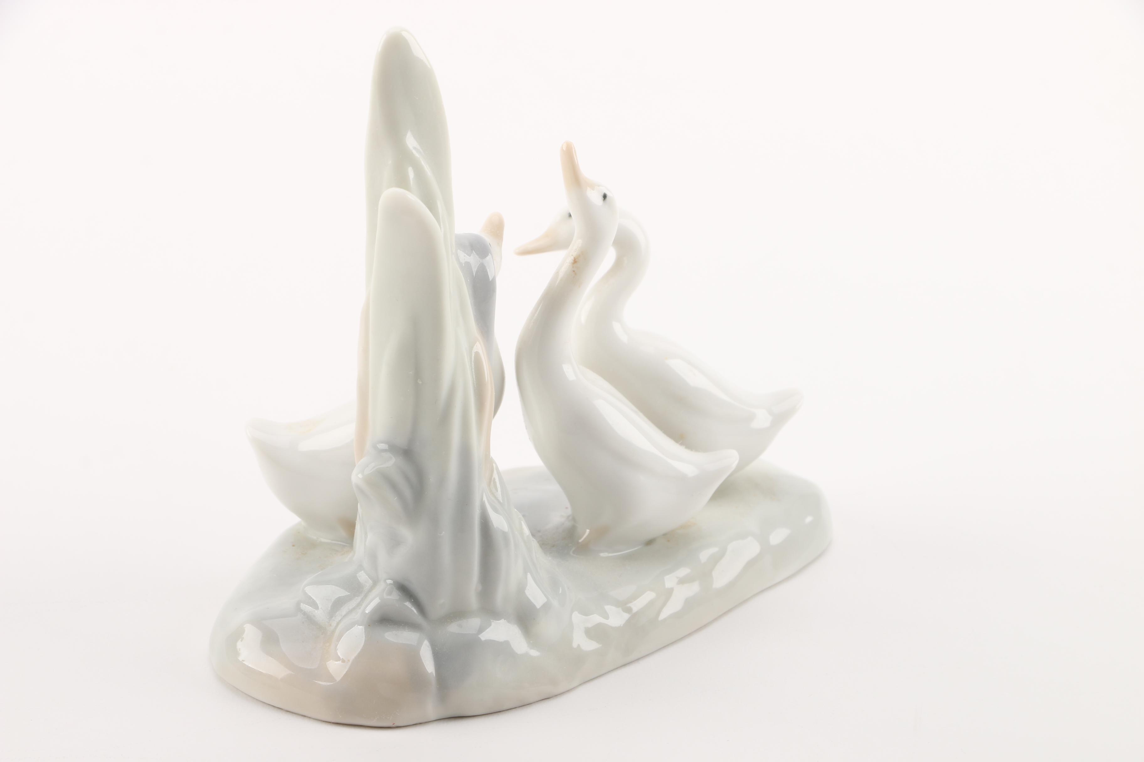 NAO by Lladró Figurines of a Girl and Geese