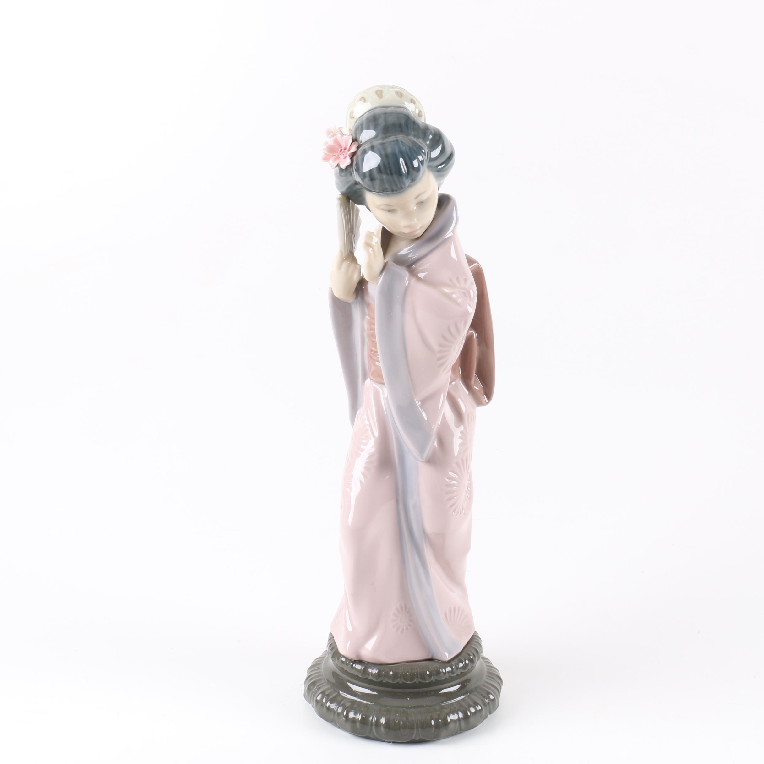 Lladró "Timid Geisha" and "Japanese with Fan"